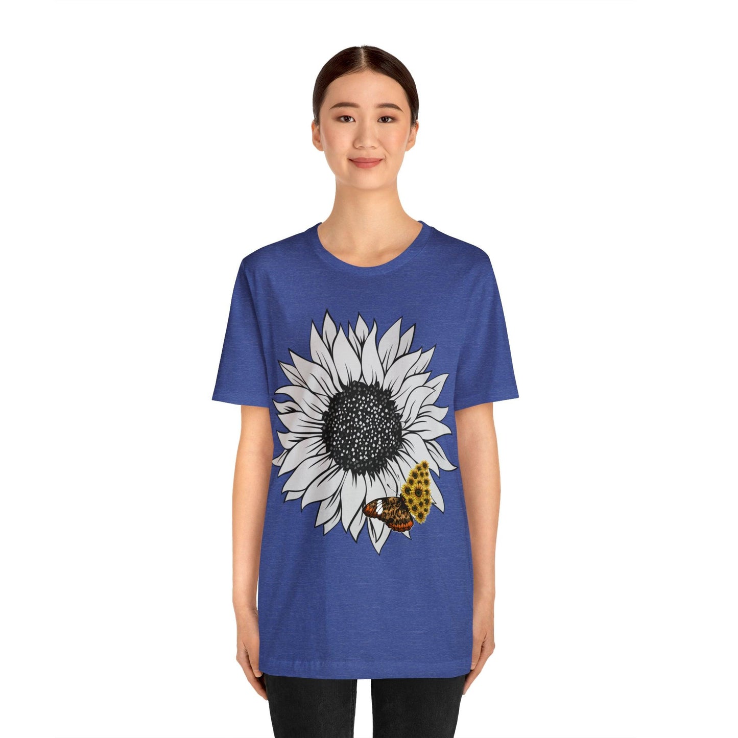 Flower Shirt, Sunflower Shirt, Floral Tee Shirt, Garden Shirt, Womens Fall Summer Shirt Sunshine Tee, Gift for Gardener, Nature love shirt