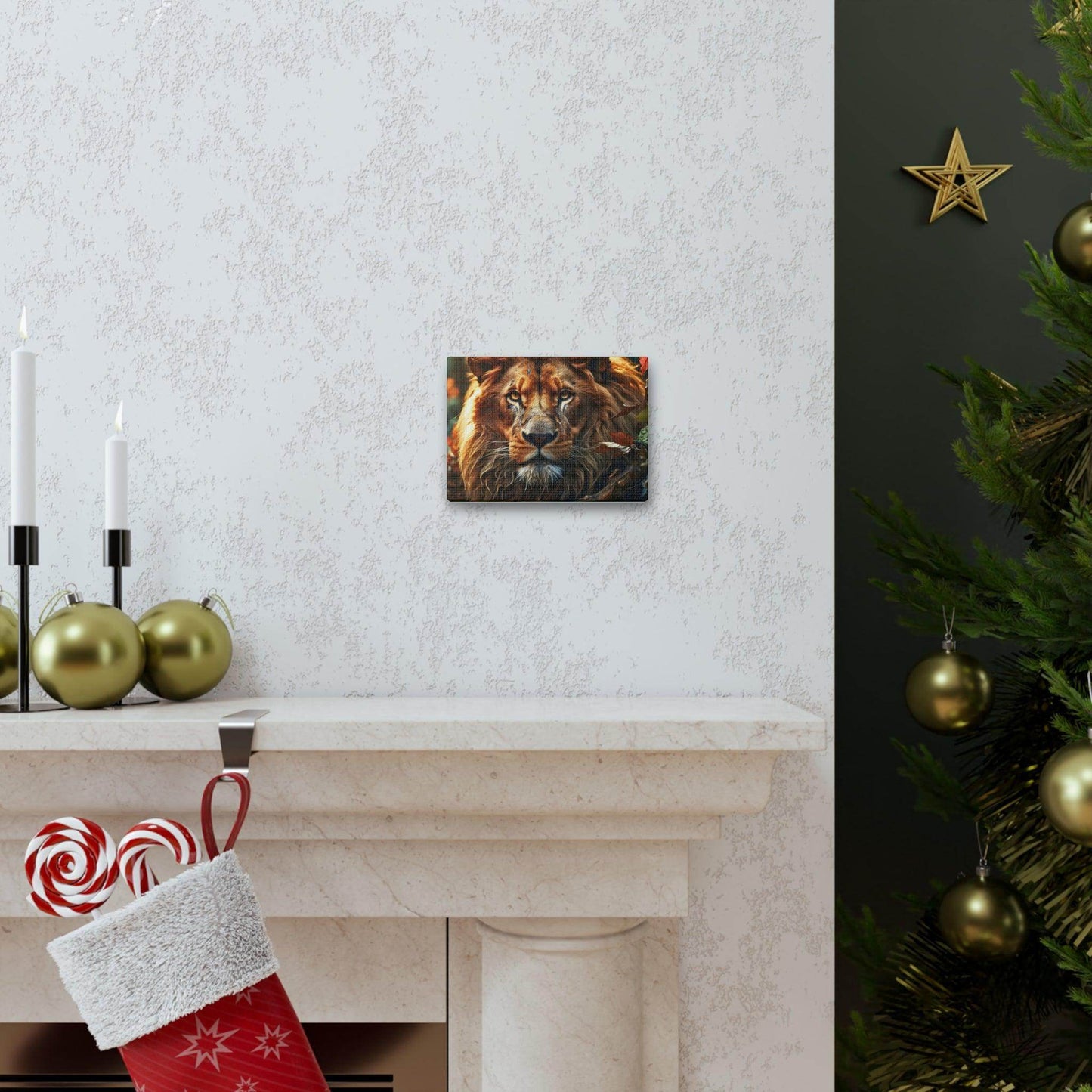 Lion In Nature Art Canvas Gallery Wraps Lion Print Large Canvas Art Animal Wall Art minimalist Wall Art Lover Gift - Giftsmojo