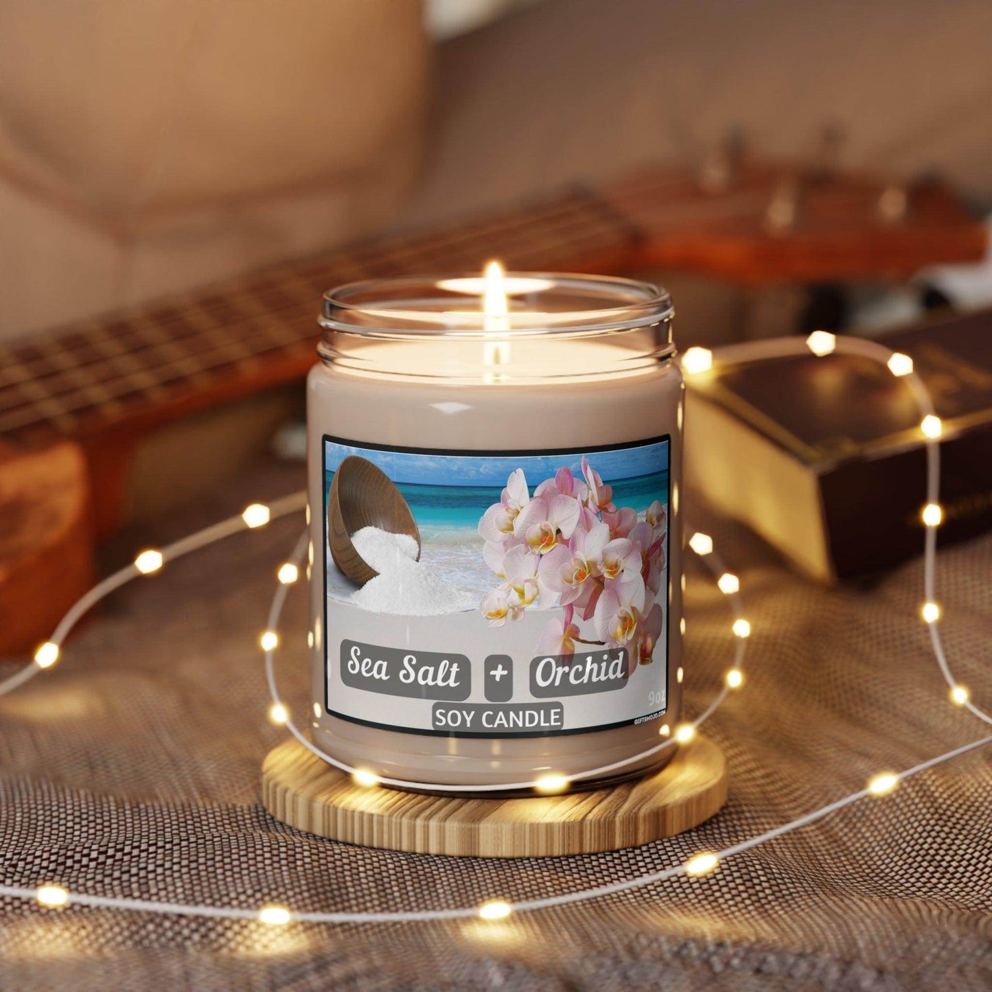 Scented Soy Candle, White Sage Lavender, Cinnamon Vanilla, Apple Harvest, Clean Cotton, Sea Salt Orchid, 9oz, - Giftsmojo