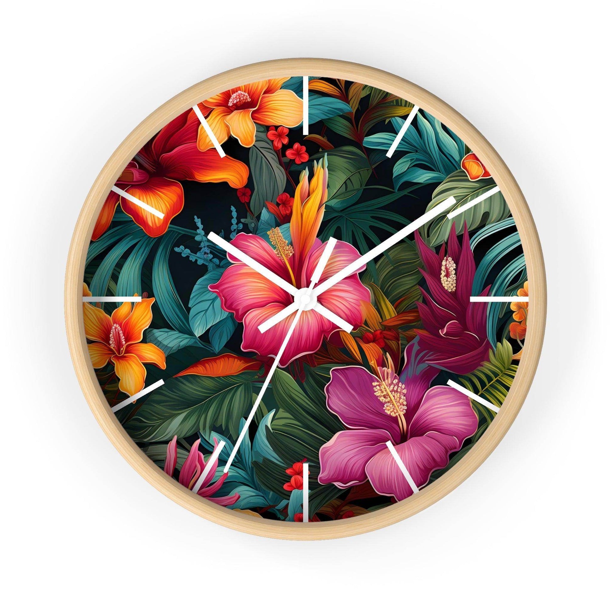 Wild Flower Wall Clock Flower Wall Clocks Home Clock Spring Clock Floral Clock Home Decor - Giftsmojo