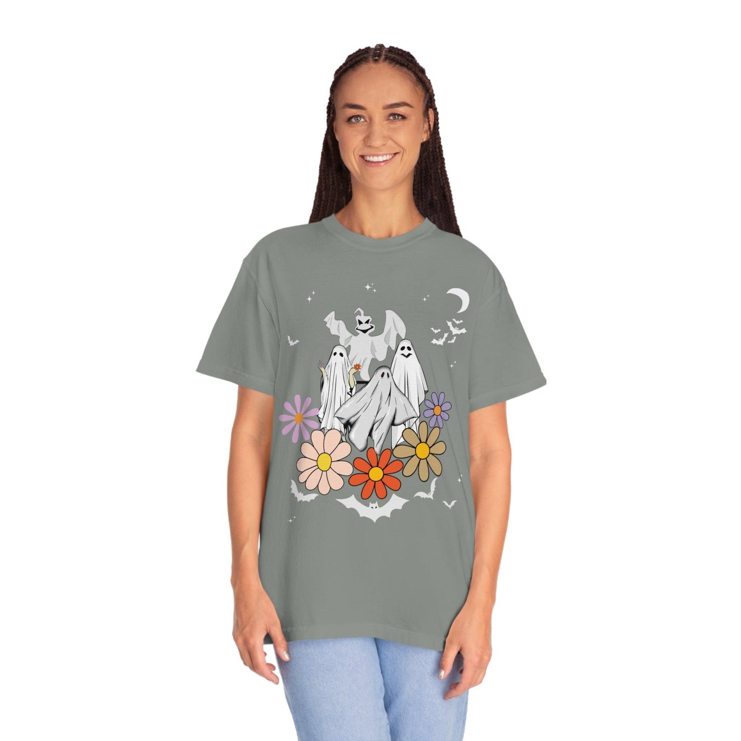 Retro Halloween t-shirt, Vintage Floral Ghost Shirt Halloween Shirt