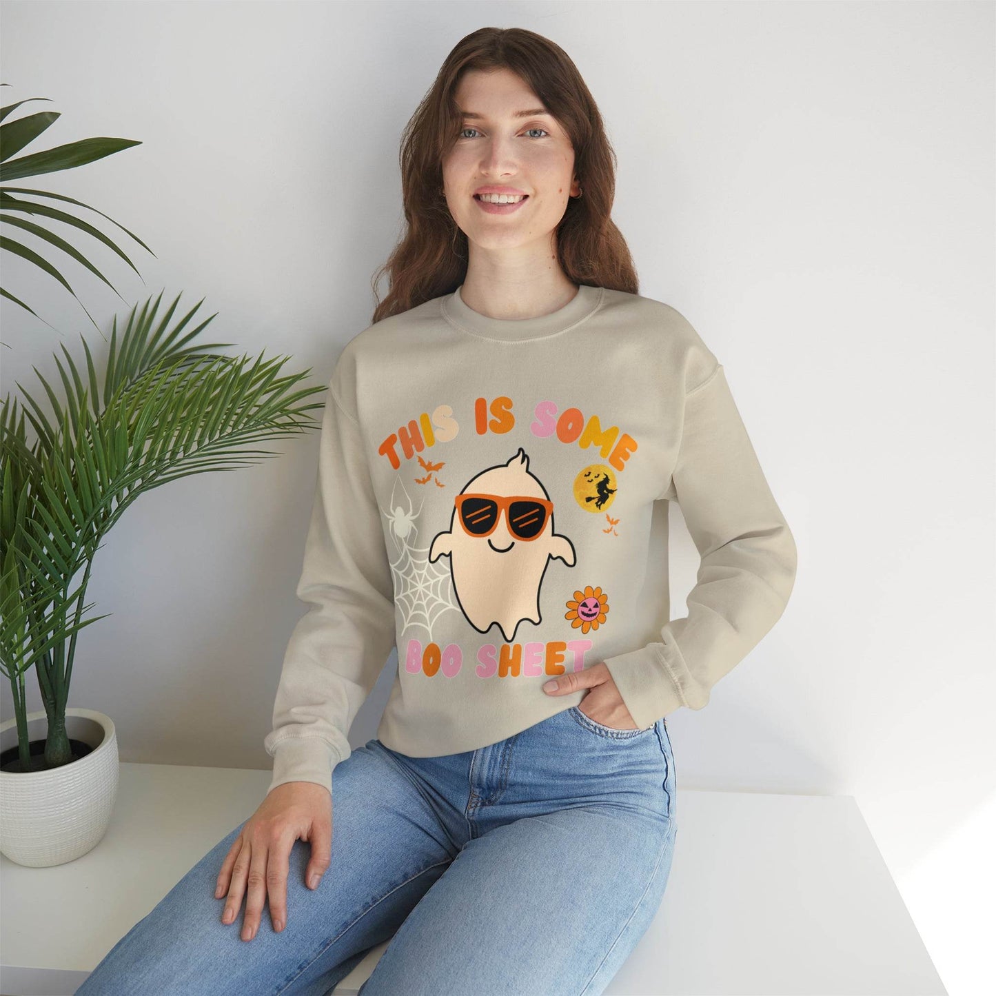 This Is Some Boo Sheet Ghost Sweatshirt Cute Ghost Sweatshirt Boo Ghost Sweatshirt Gift Shirt Funny Halloween Shirt Spooky Season Shirt - Giftsmojo