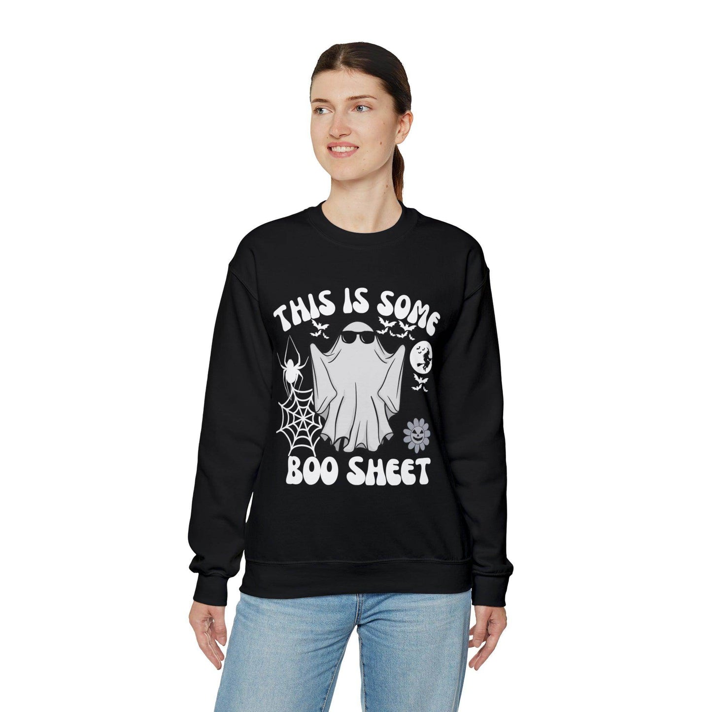 This Is Some Boo Sheet Ghost Sweatshirt Cute Ghost Sweatshirt Boo Ghost Sweatshirt Gift Shirt Funny Halloween Shirt Spooky Season Shirt - Giftsmojo
