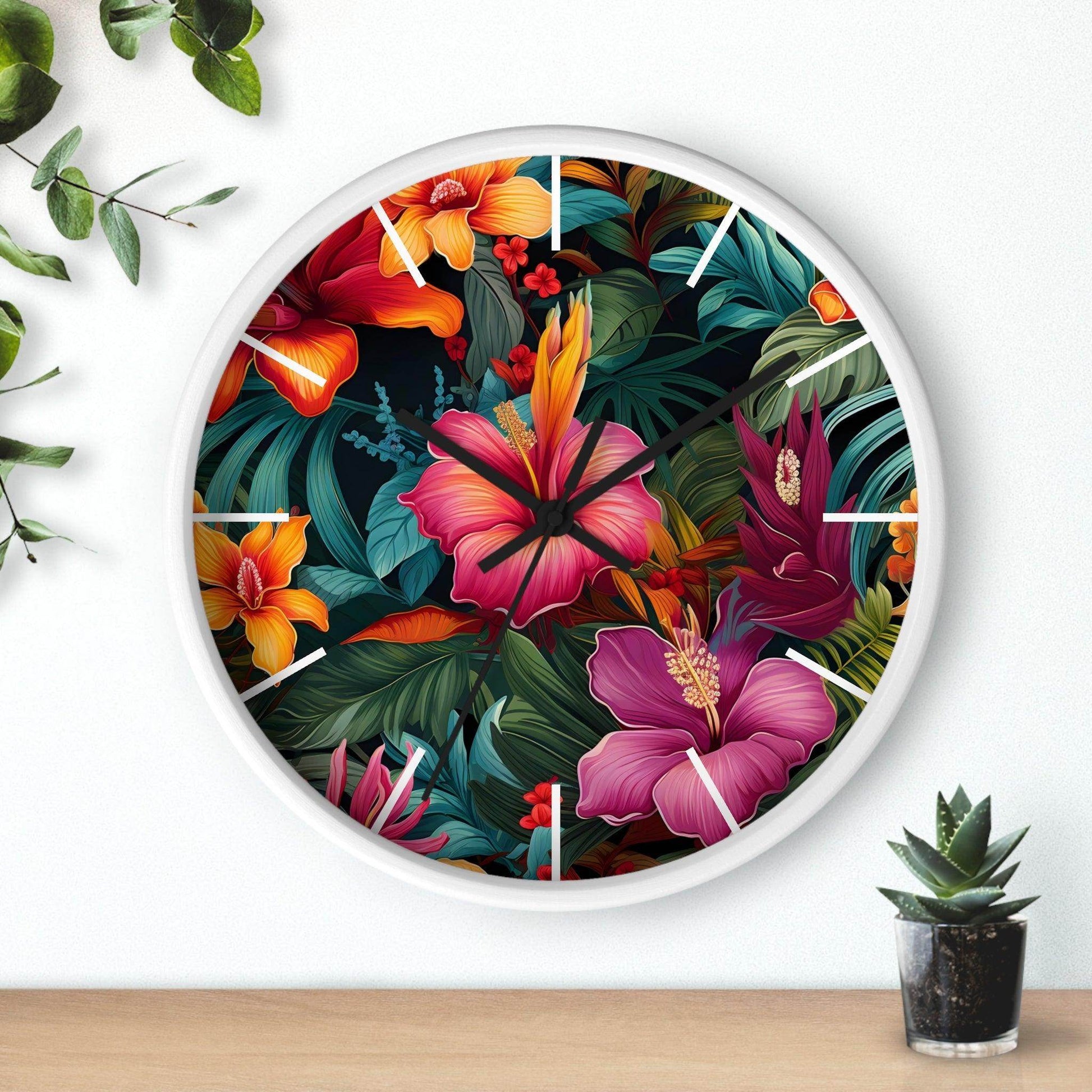 Wild Flower Wall Clock Flower Wall Clocks Home Clock Spring Clock Floral Clock Home Decor - Giftsmojo
