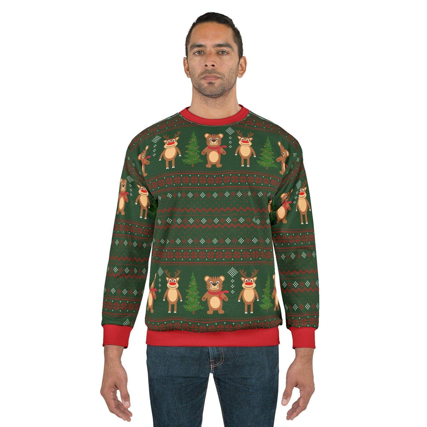Ugly Christmas Sweater Green Christmas Sweatshirt Ugly Sweatshirt Full Ugly Christmas Shirt - Giftsmojo