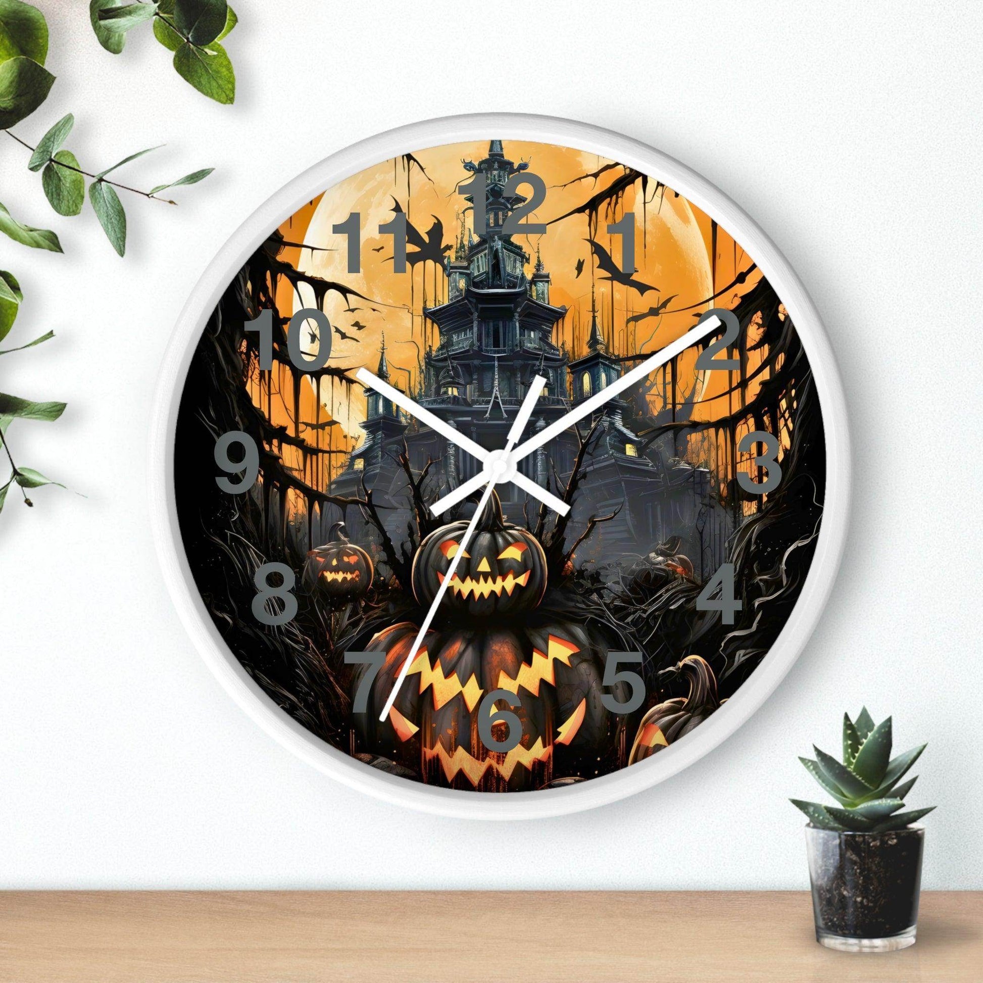 Halloween Ghost Wall Clock Halloween Wall Clocks Halloween Clock Fall Clock Halloween Decor - Giftsmojo