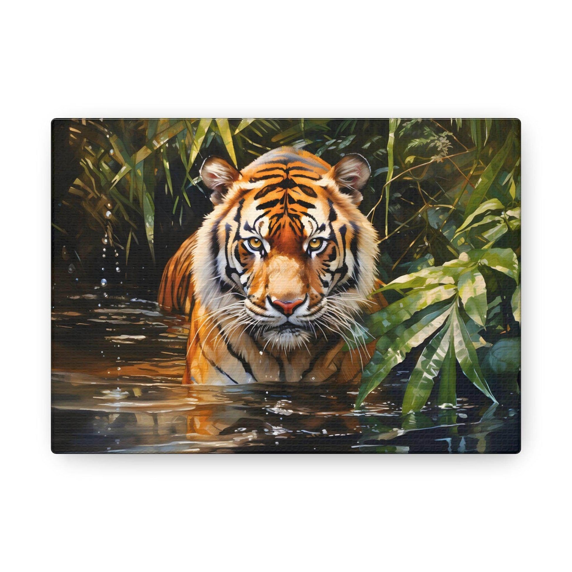 Watercolor Tiger In Nature Art Canvas Gallery Wraps Tiger Print Large Canvas Art Animal Wall Art minimalist Wall Art Lover Gift - Giftsmojo