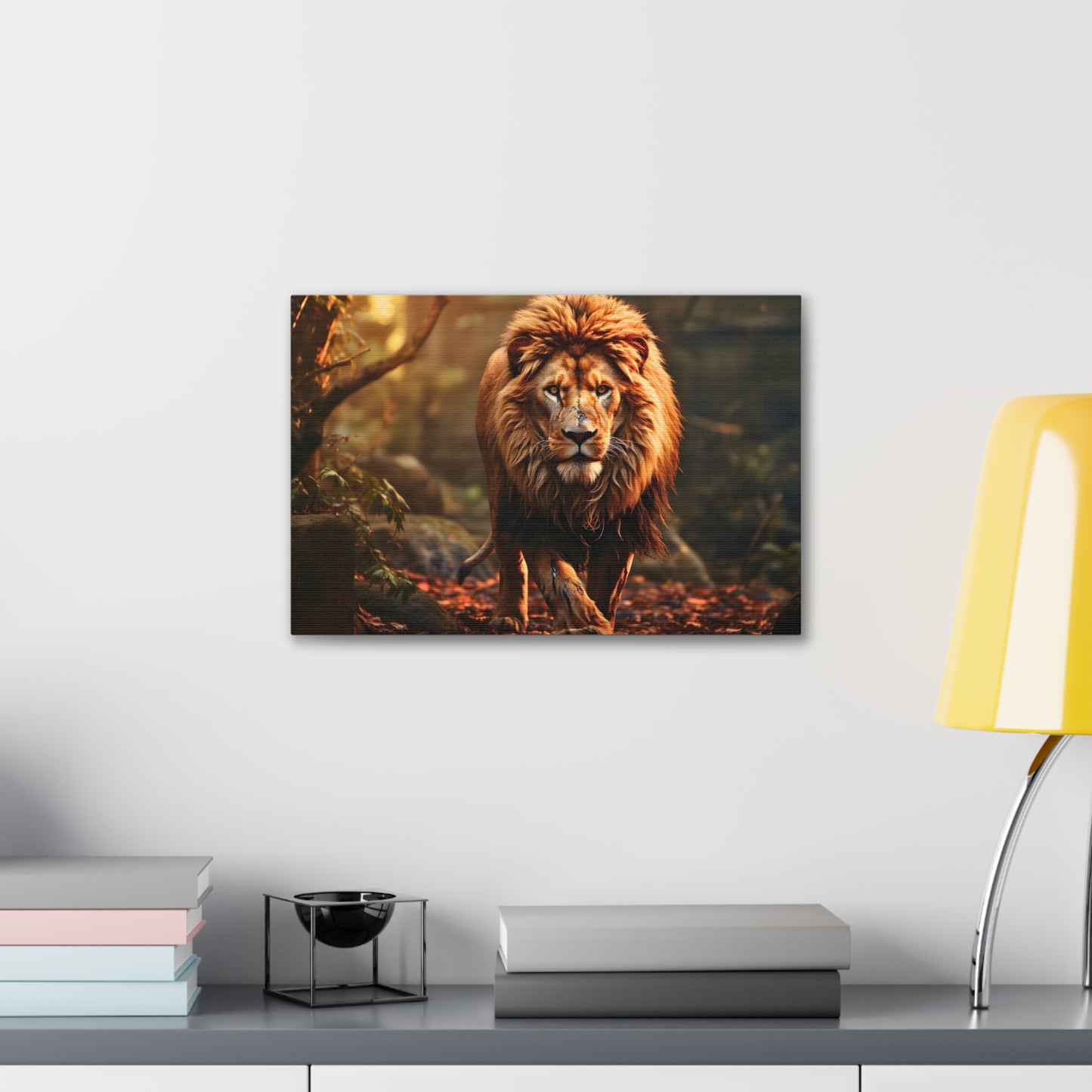 Wounded Lion In Nature Art Canvas Gallery Wraps Lion Print Large Canvas Art Animal Wall Art minimalist Wall Art Lover Gift