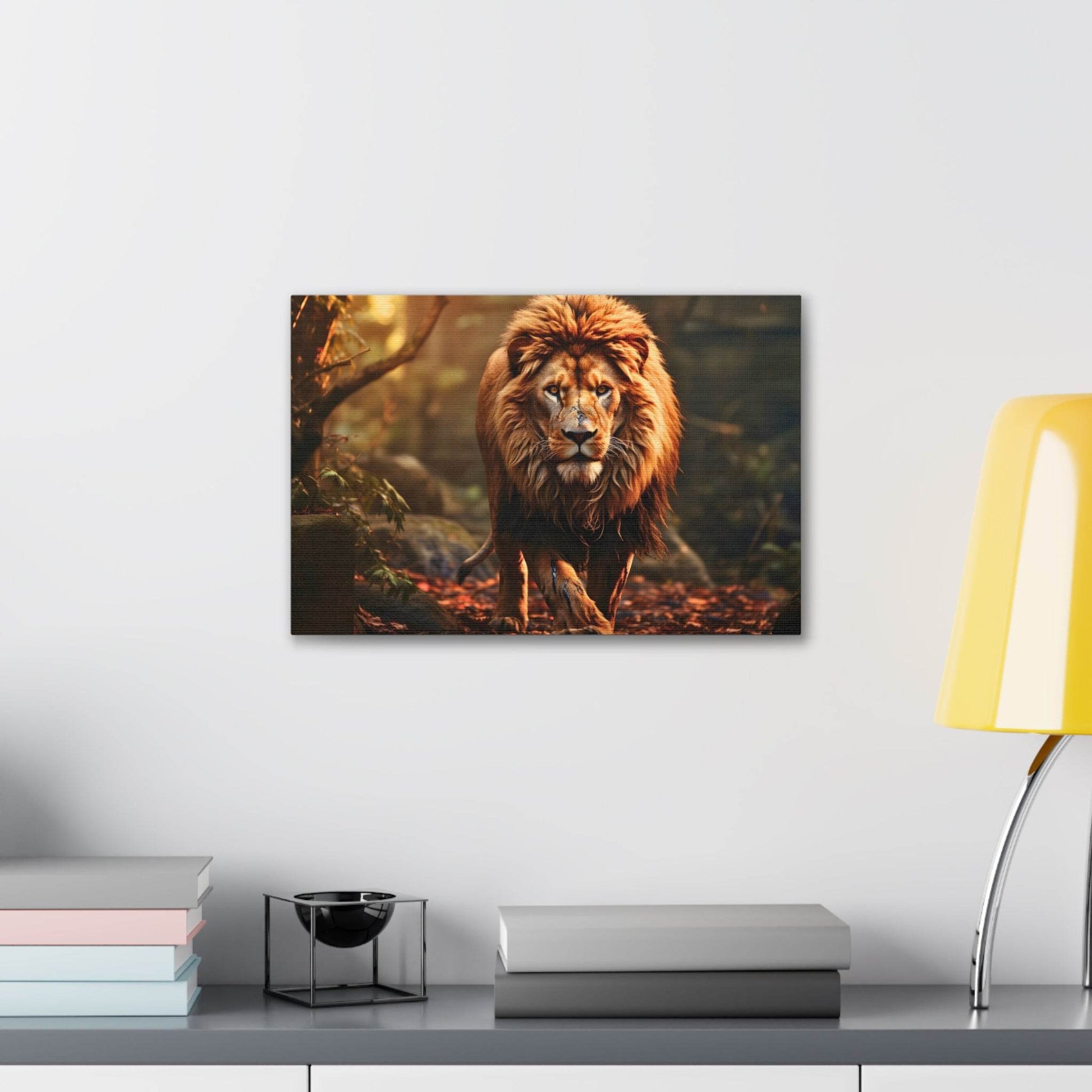 Wounded Lion In Nature Art Canvas Gallery Wraps Lion Print Large Canvas Art Animal Wall Art minimalist Wall Art Lover Gift - Giftsmojo