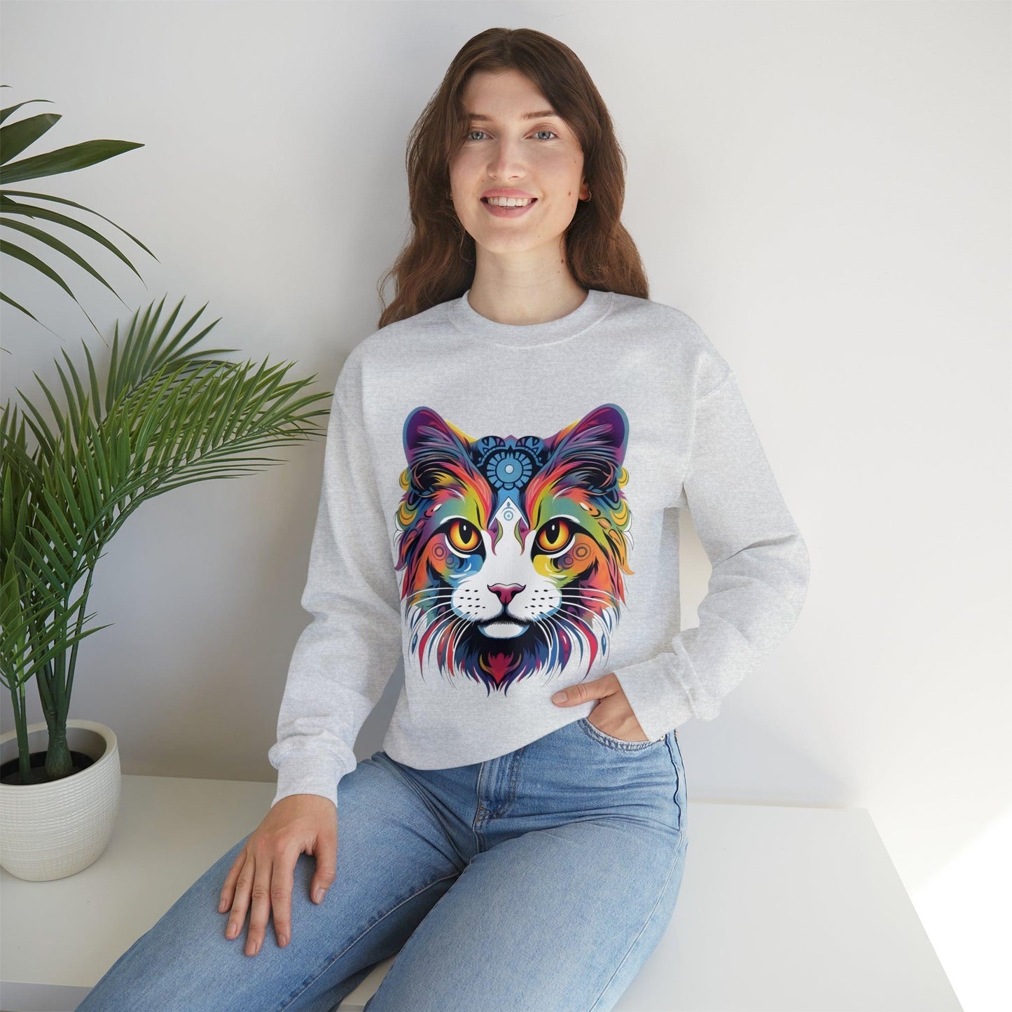 Vintage Cat Lover Sweater Animal Lover Gift Cat Mom Gift Cat Lover Gift Cat Mom Sweatshirt Retro Cat Sweatshirt Cat Crewneck Sweatshirt - Giftsmojo
