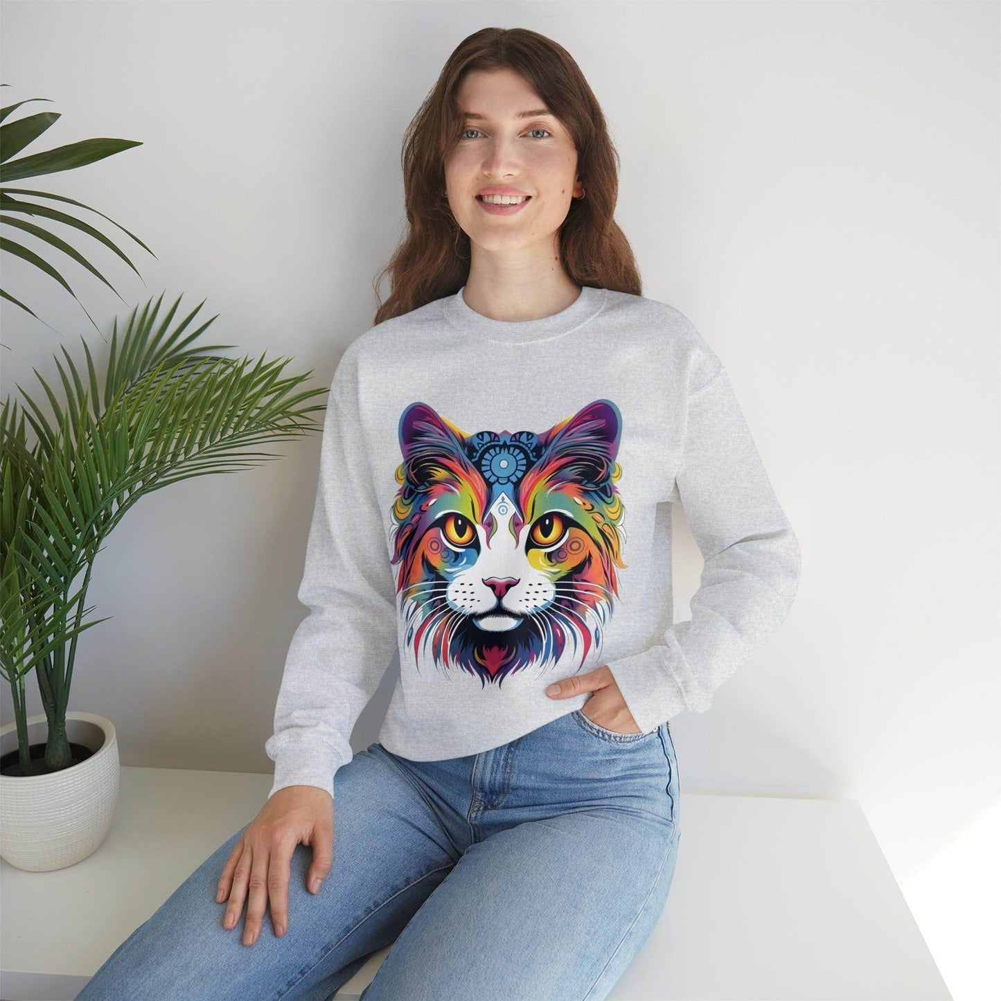 Vintage Cat Lover Sweater Animal Lover Gift Cat Mom Gift Cat Lover Gift Cat Mom Sweatshirt Retro Cat Sweatshirt Cat Crewneck Sweatshirt - Giftsmojo