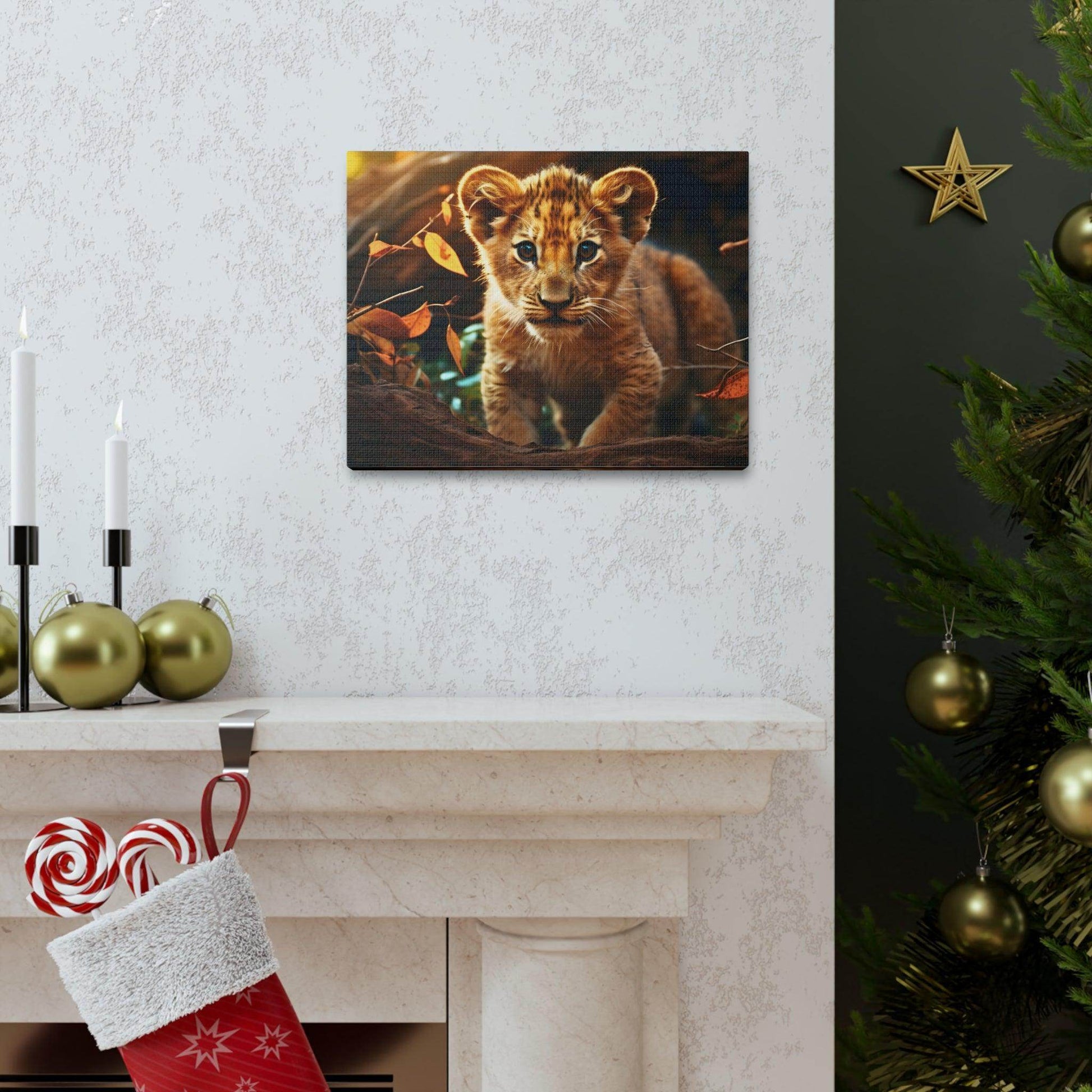 Baby Lion Cub Print Animal Nature Art Safari Nursery Canvas Gallery Wraps Baby Lion Print Large Canvas Art Animal Wall Art Lover Gift - Giftsmojo