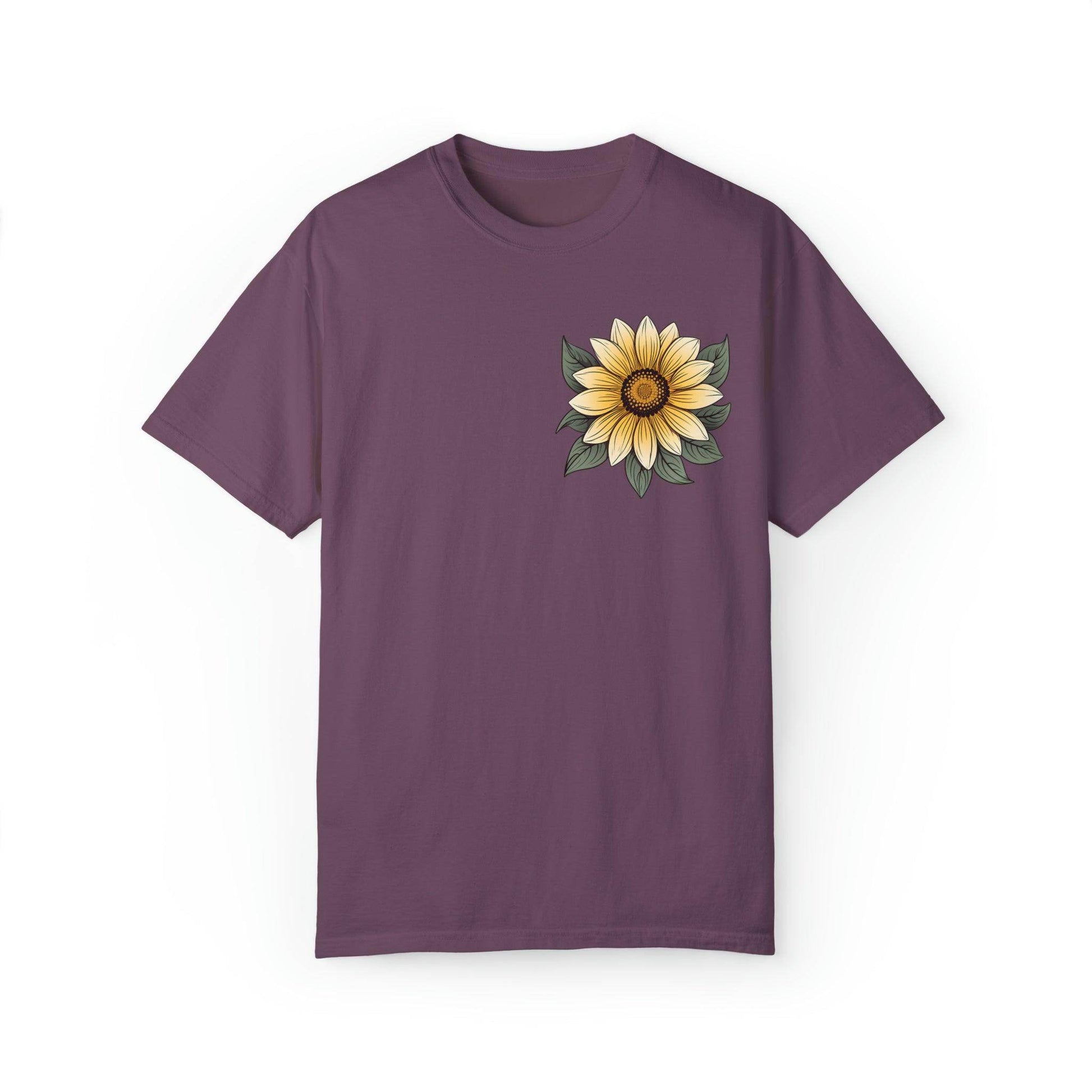 Sunflower Shirt Women Flower Shirt Aesthetic, Floral Graphic Tee Floral Shirt Flower T-shirt, Wild Flower Shirt Gift For Her Wildflower T-shirt - Giftsmojo