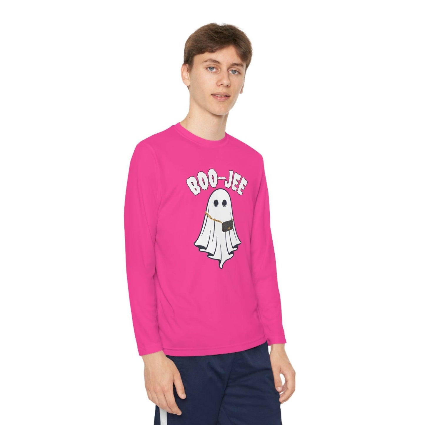 Boo-jee Youth Halloween Costume Long Sleeve Competitor Tee Boojee Halloween Boujee - Giftsmojo