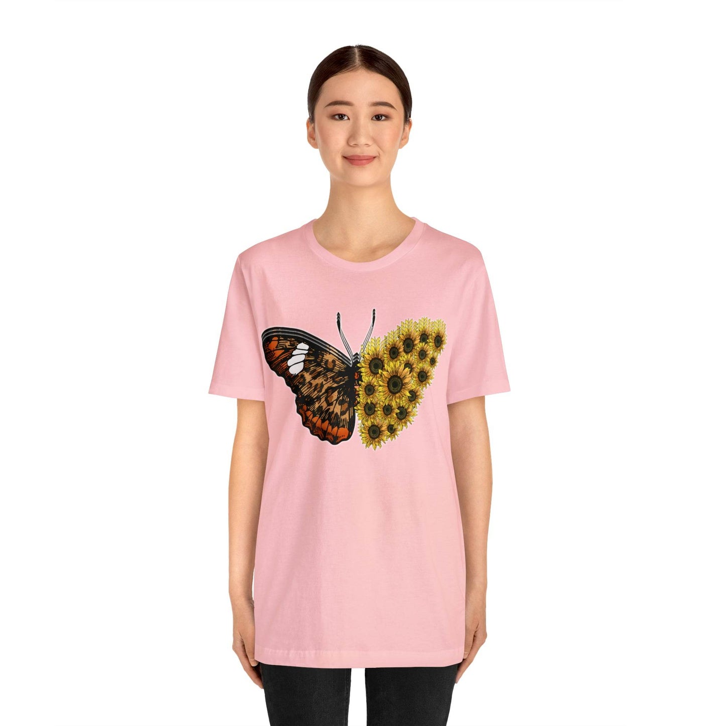 Butterfly Shirt, Sunflower Shirt, Insect Shirt Nature love T shirtFloral Tee Shirt, Flower Shirt, Garden Shirt, Womens Fall Summer shirt - Giftsmojo