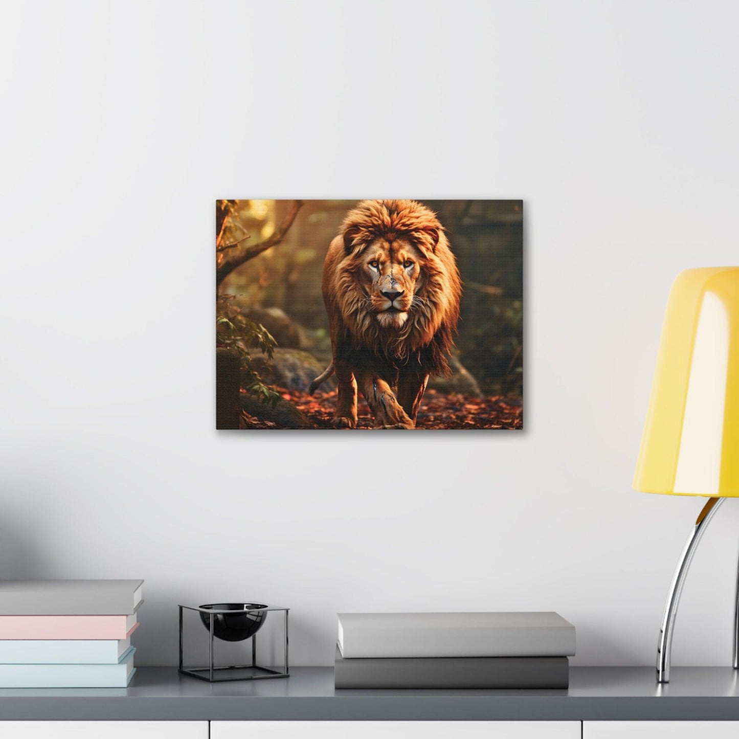 Wounded Lion In Nature Art Canvas Gallery Wraps Lion Print Large Canvas Art Animal Wall Art minimalist Wall Art Lover Gift