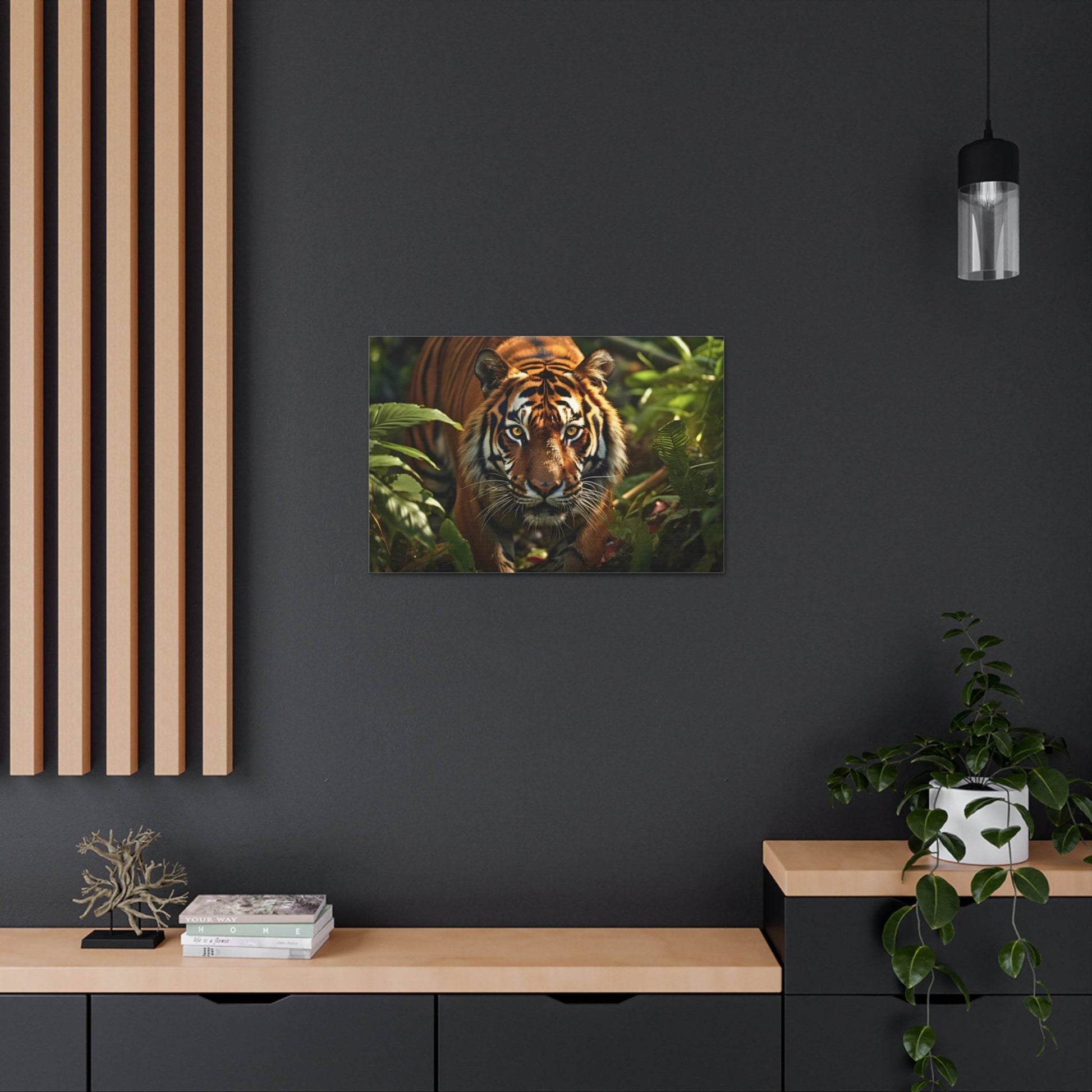 Tiger In Nature Art Canvas Gallery Wraps Tiger Print Large Canvas Art Animal Wall Art minimalist Wall Art Lover Gift - Giftsmojo