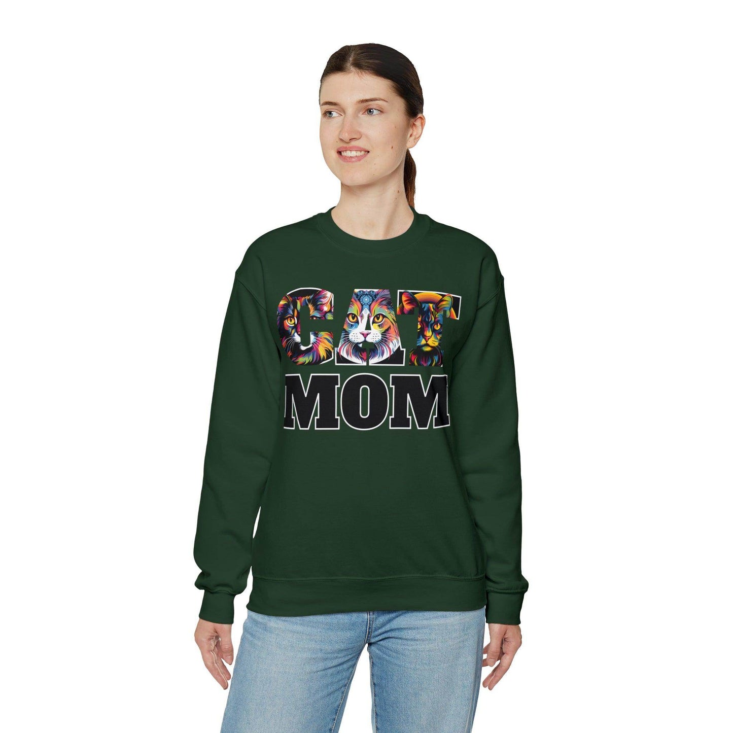 Cat Mom Sweatshirt Cat Sweatshirt Cat Crewneck Sweatshirt Cat Mom Gift Cat Lover Gift Cat Mama Shirt Cat Lover Sweater Animal Lover Gift - Giftsmojo