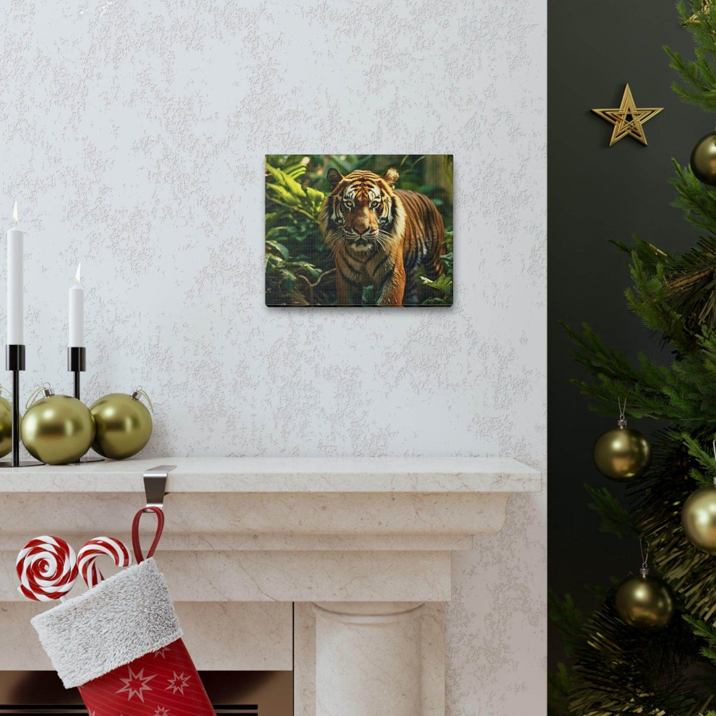 Tiger In Nature Art Canvas Gallery Wraps Tiger Print Large Canvas Art Animal Wall Art minimalist Wall Art Lover Gift - Giftsmojo