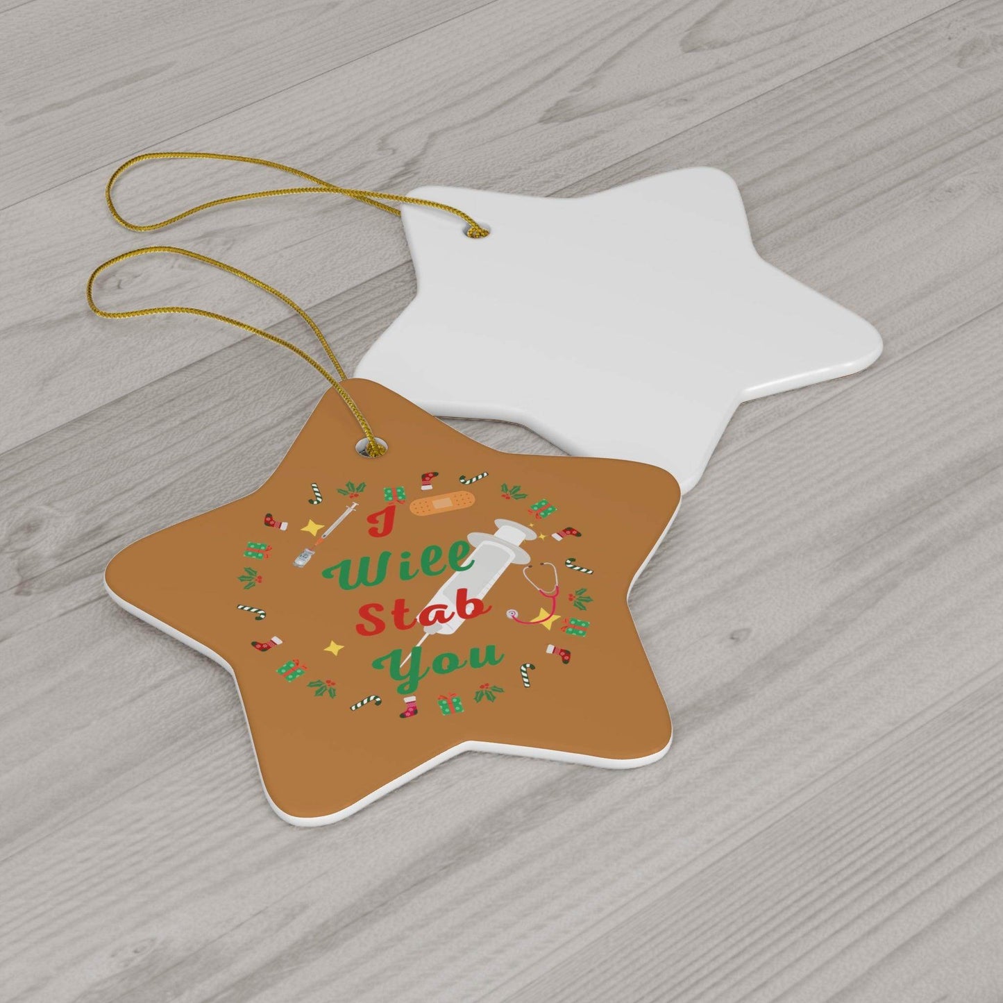 I will Stab You Nurse Christmas Ornament Nurse Ornament Nurse Christmas Tree Ornament Nurse Care Ornament Nurses Ornament Occupation Job - Giftsmojo