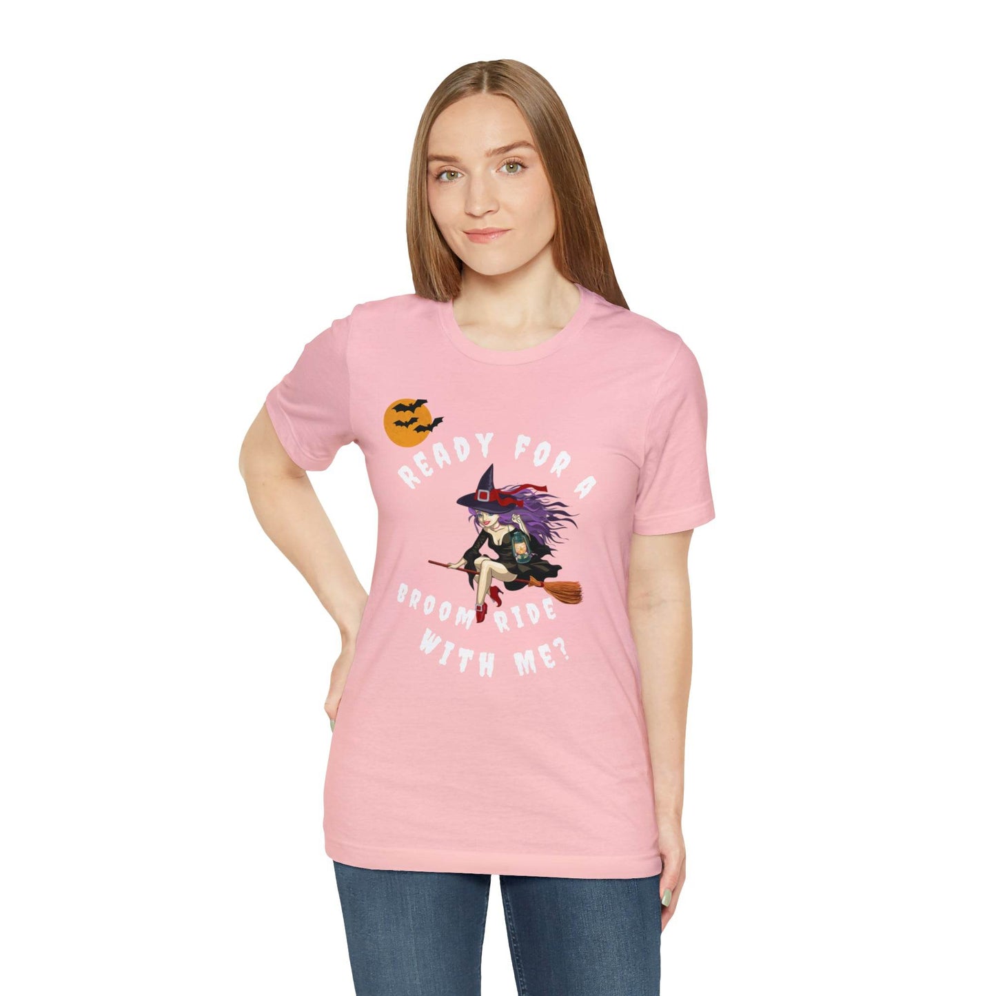 Ready for a Broom Ride with Me Halloween shirt, Witch shirt, Halloween tshirt, Halloween outfit, Work Halloween Costume - Giftsmojo