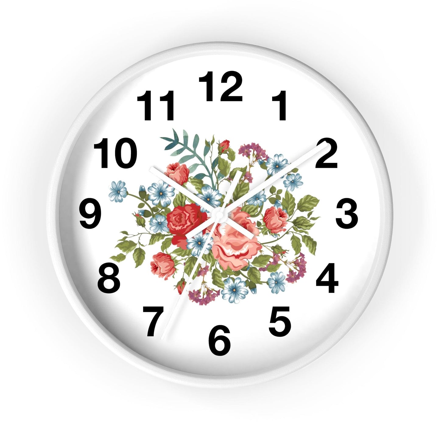 Flower Wall Clock Floral Wall Clock Home Decor Gift House Warming Gift- New Home Gift Mom Gift Farmhouse Clocks For Wall Living Room Bedroom
