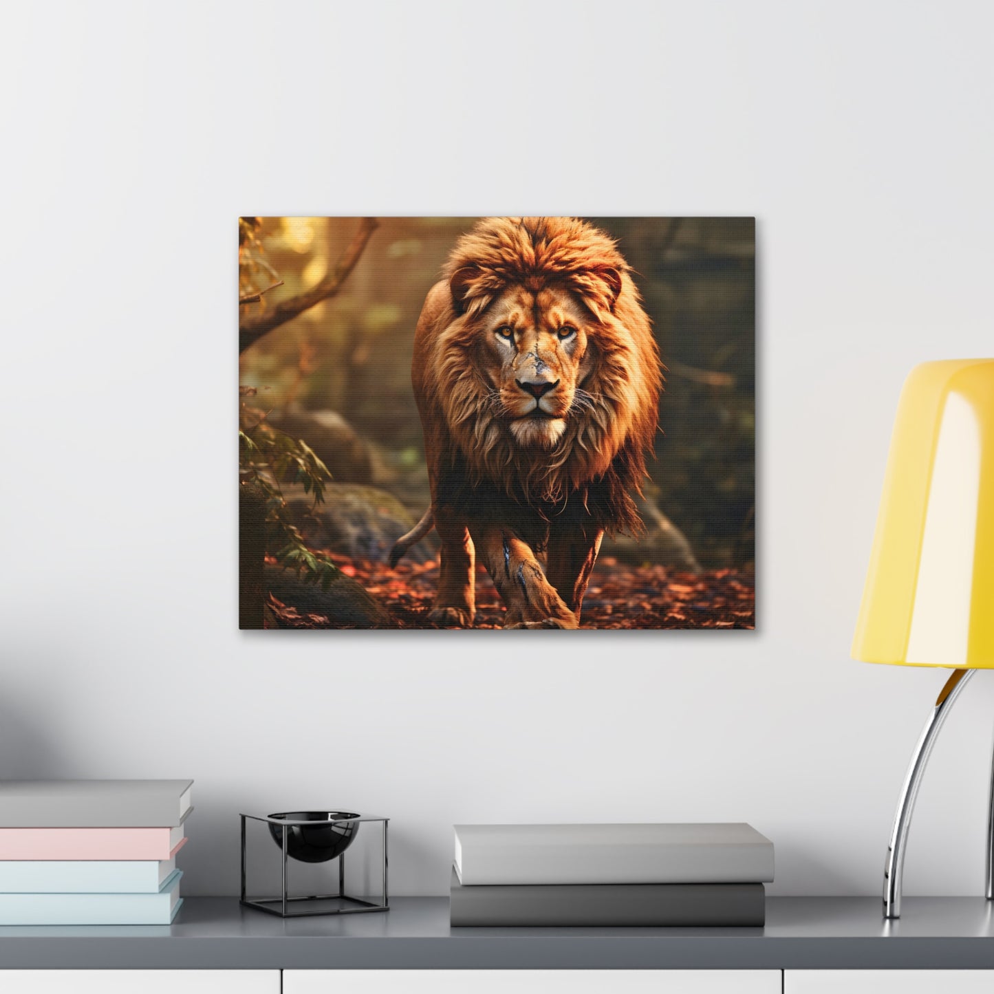 Wounded Lion In Nature Art Canvas Gallery Wraps Lion Print Large Canvas Art Animal Wall Art minimalist Wall Art Lover Gift