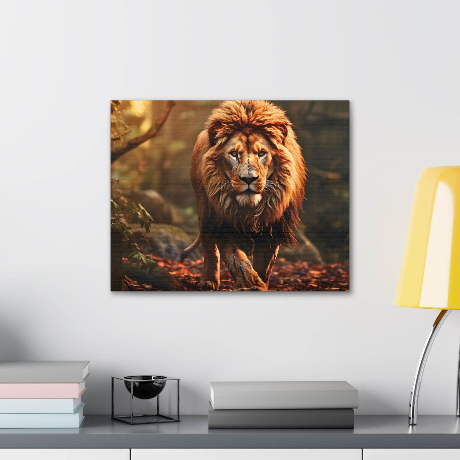 Wounded Lion In Nature Art Canvas Gallery Wraps Lion Print Large Canvas Art Animal Wall Art minimalist Wall Art Lover Gift - Giftsmojo
