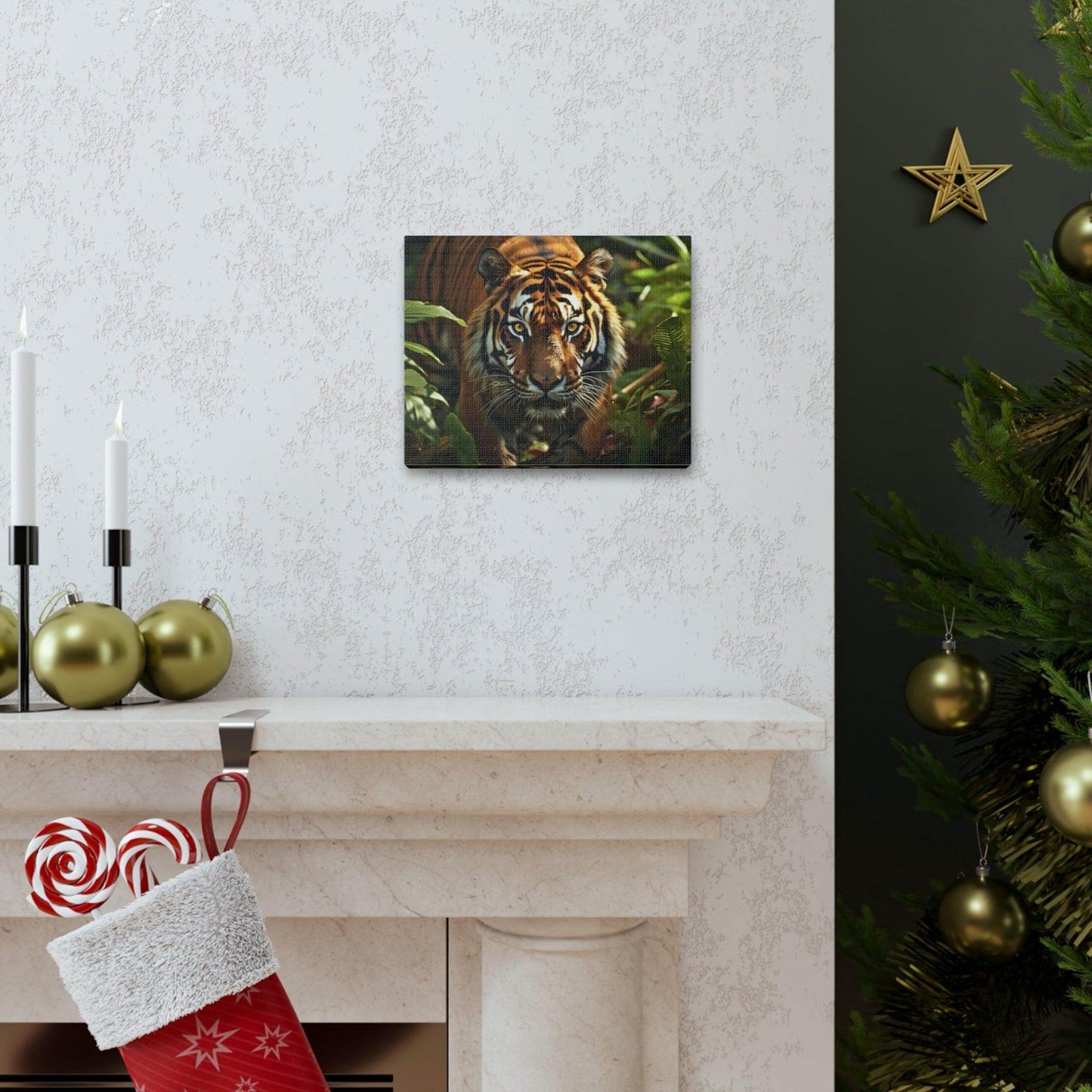 Tiger In Nature Art Canvas Gallery Wraps Tiger Print Large Canvas Art Animal Wall Art minimalist Wall Art Lover Gift - Giftsmojo