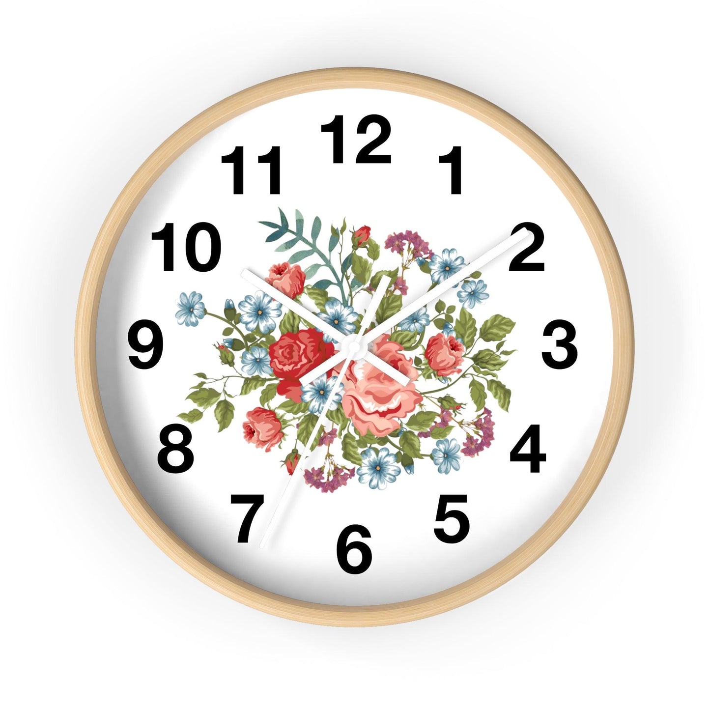 Flower Wall Clock Floral Wall Clock Home Decor Gift House Warming Gift- New Home Gift Mom Gift Farmhouse Clocks For Wall Living Room Bedroom