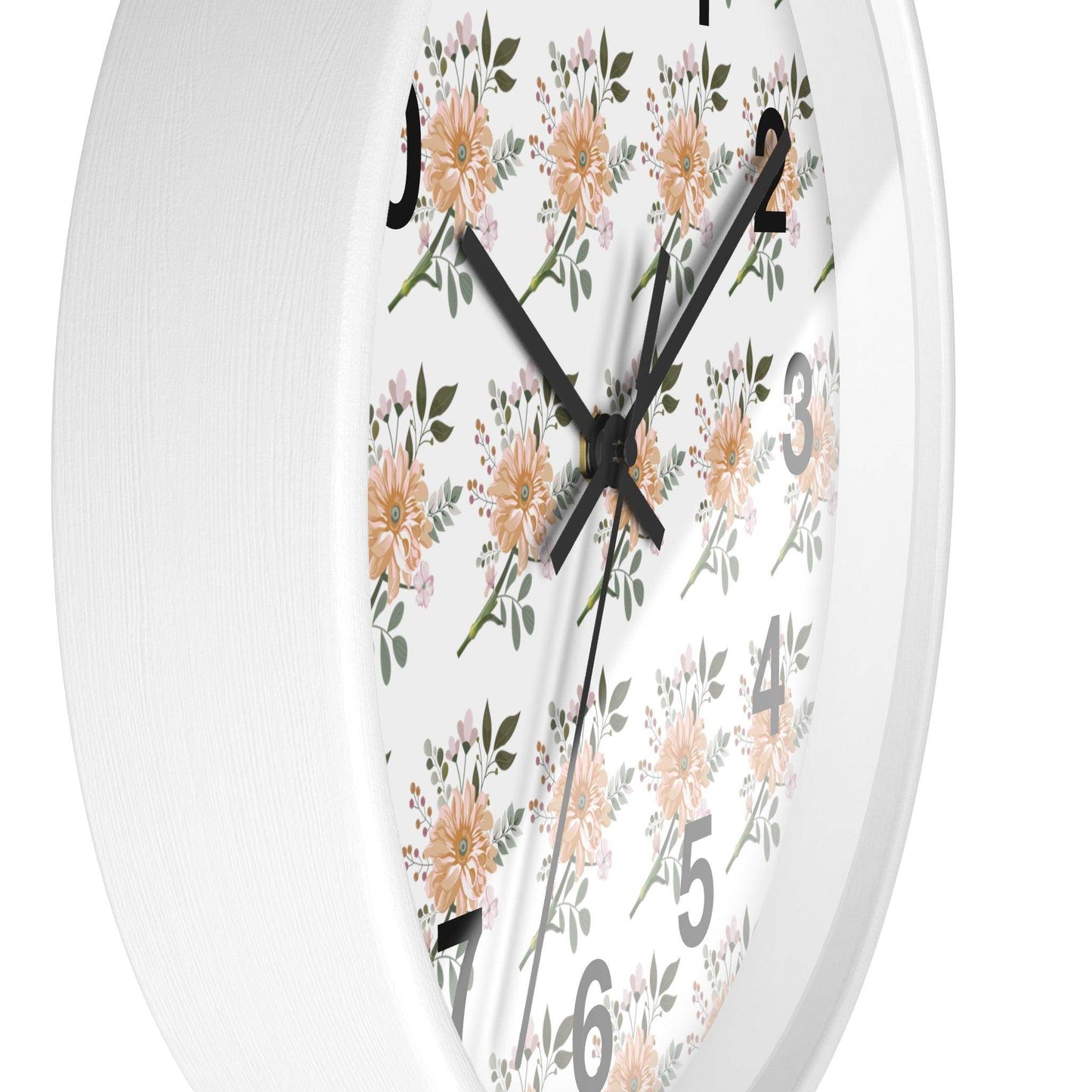 Flower wall clock, Wall clock. Floral Wall Clock, Home decor gift, House Warming gift, unique Gift, Mom gift - Giftsmojo