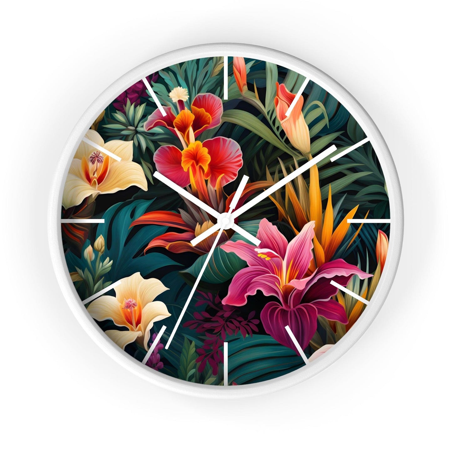 Wild Flower Wall Clock Flower Wall Clocks Home Clock Spring Clock Floral Clock Home Decor
