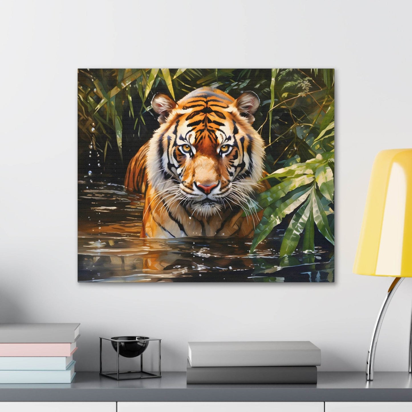 Watercolor Tiger In Nature Art Canvas Gallery Wraps Tiger Print Large Canvas Art Animal Wall Art minimalist Wall Art Lover Gift - Giftsmojo