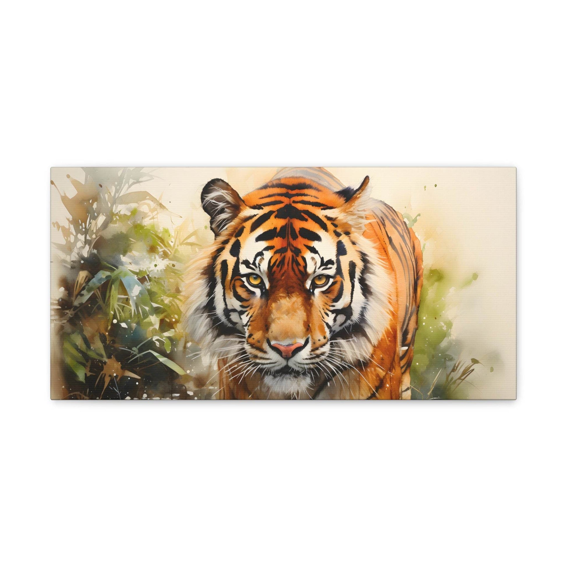 Watercolor Tiger In Nature Art Canvas Gallery Wraps Tiger Print Large Canvas Art Animal Wall Art minimalist Wall Art Lover Gift - Giftsmojo
