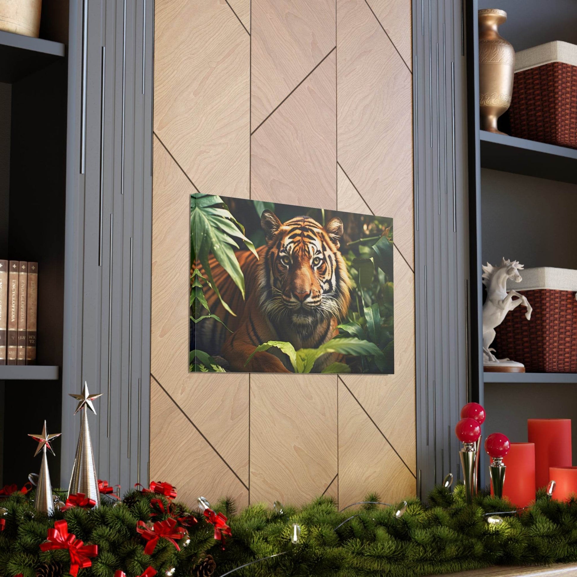 Tiger In Nature Art Canvas Gallery Wraps Tiger Print Large Canvas Art Animal Wall Art minimalist Wall Art Lover Gift - Giftsmojo