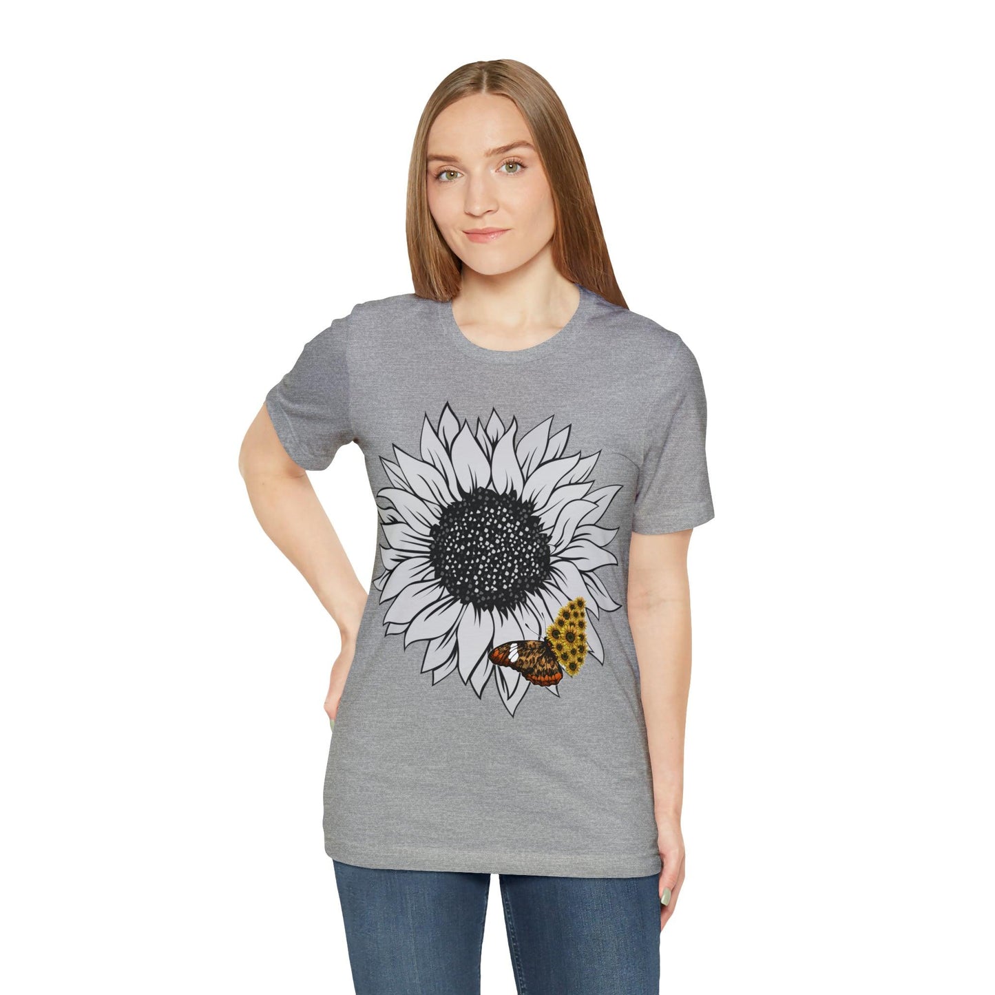 Flower Shirt, Sunflower Shirt, Floral Tee Shirt, Garden Shirt, Womens Fall Summer Shirt Sunshine Tee, Gift for Gardener, Nature love shirt