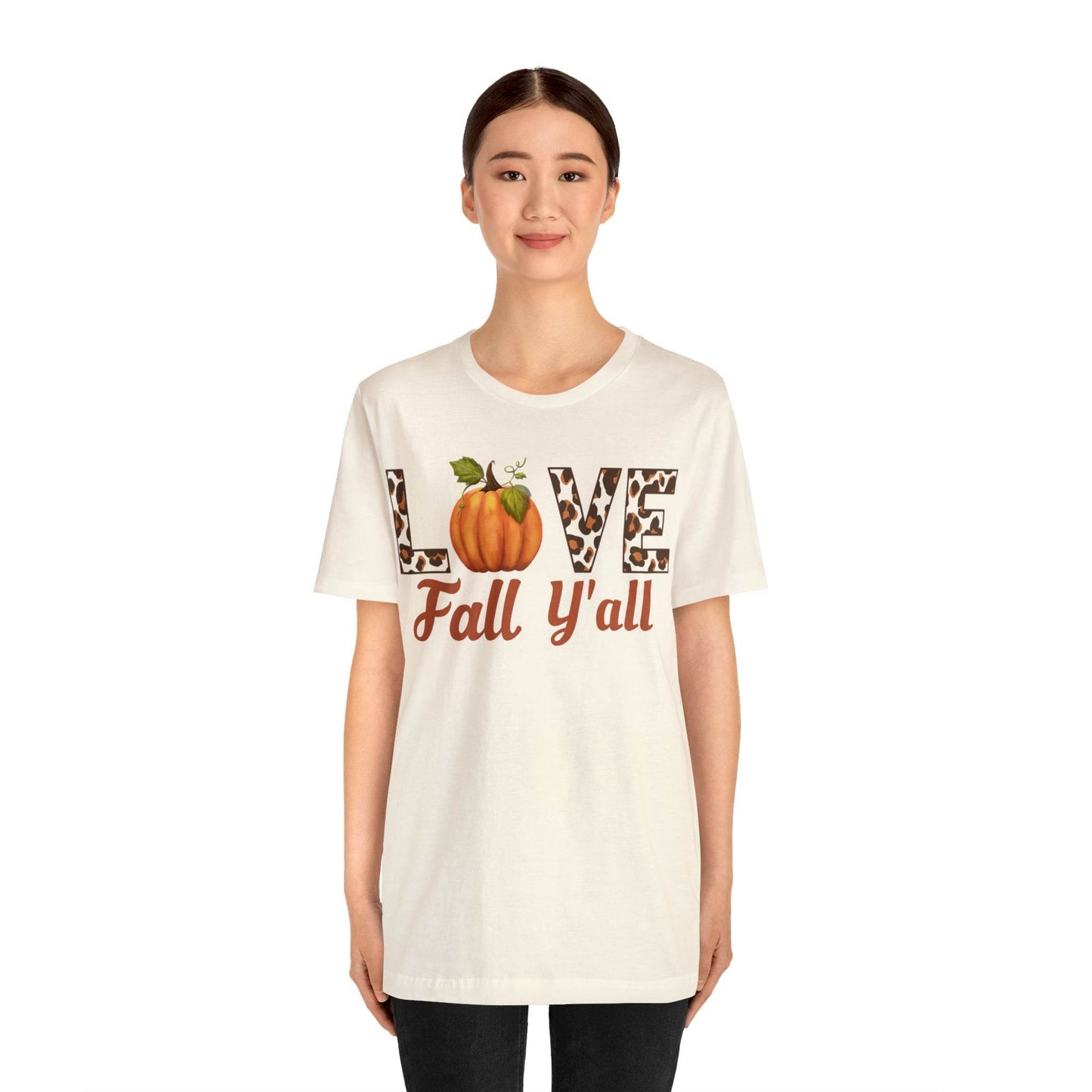 Leopard Print Love Fall Y'all Shirt, Pumpkin Shirt, Fall Shirt for Fall Lover, Fall gift - Giftsmojo