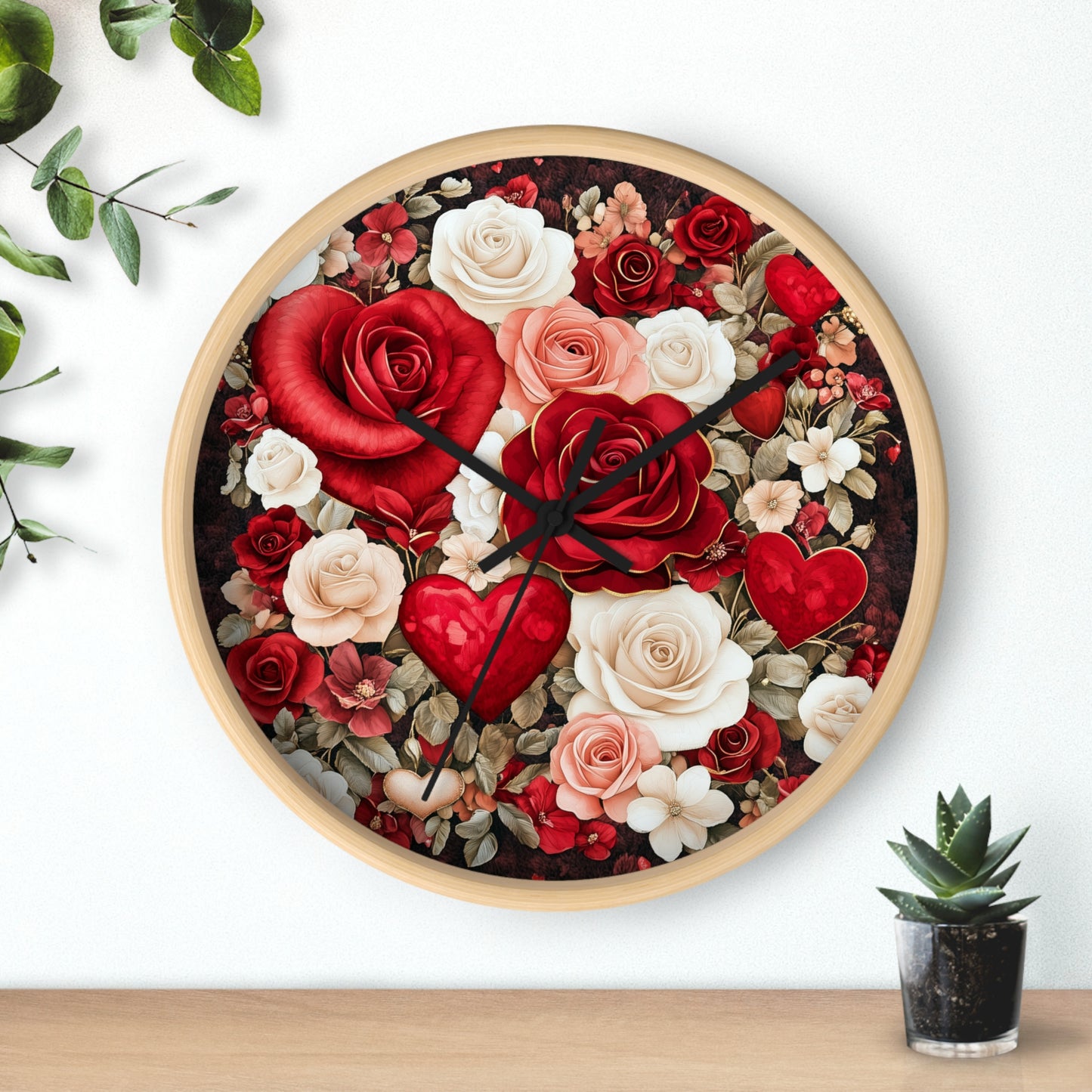 Botanical Home Decor Floral Clock Flower Wall Clock, Nature Lover Gift