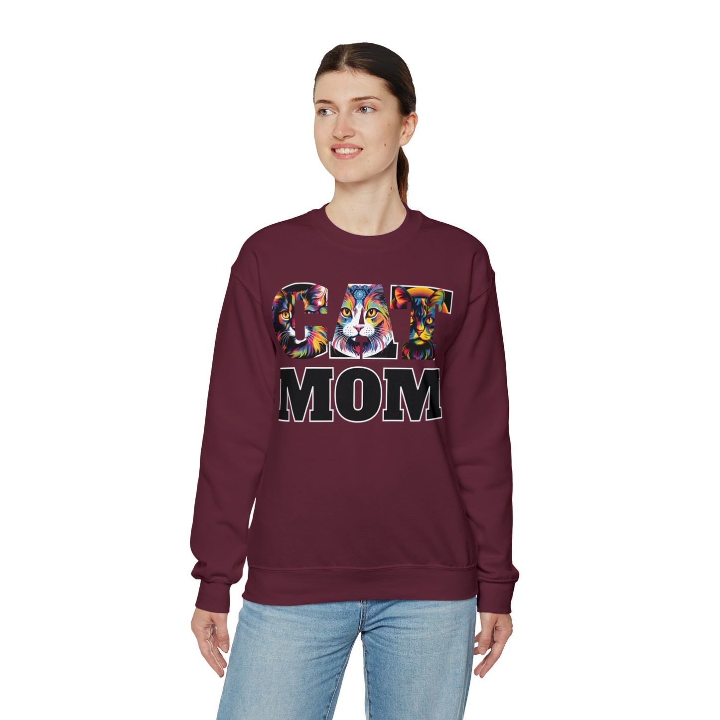 Cat Mom Sweatshirt Cat Sweatshirt Cat Crewneck Sweatshirt Cat Mom Gift Cat Lover Gift Cat Mama Shirt Cat Lover Sweater Animal Lover Gift