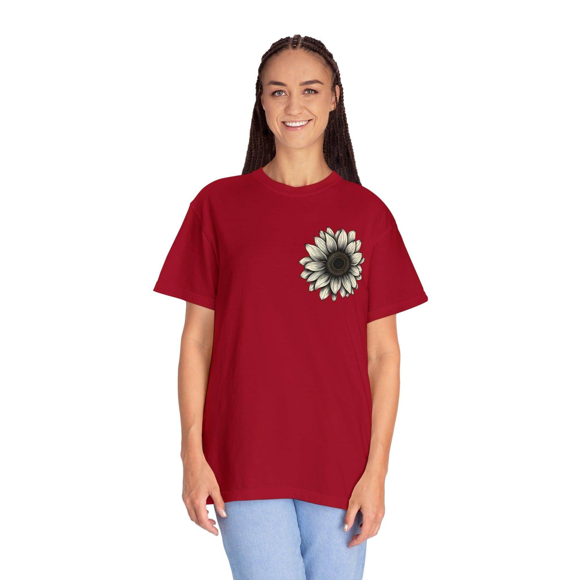 Women Sunflower Shirt Flower Shirt Aesthetic, Floral Graphic Tee Floral Shirt Flower T-shirt, Wild Flower Shirt Gift For Her Wildflower T-shirt - Giftsmojo