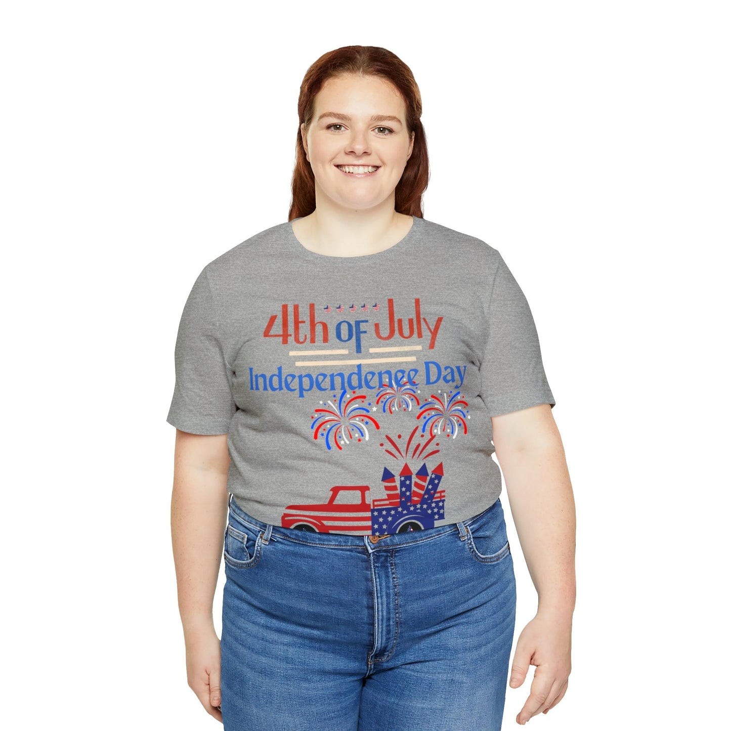Celebrate Independence with our Patriotic Freedom Shirt! Men and Women's 4th of July Shirt featuring USA Flag, Fireworks, and Joyful Spirit!"