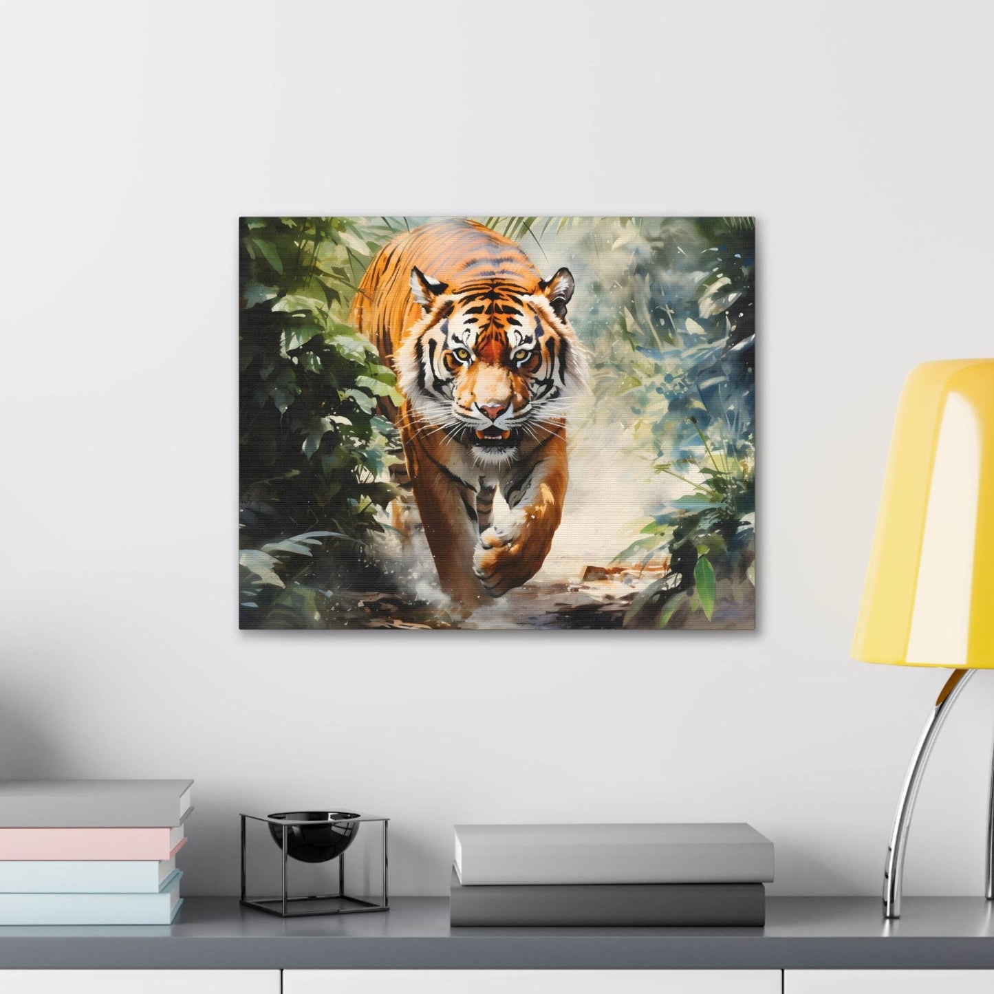 Watercolor Tiger In Nature Art Canvas Gallery Wraps Tiger Print Large Canvas Art Animal Wall Art minimalist Wall Art Lover Gift - Giftsmojo