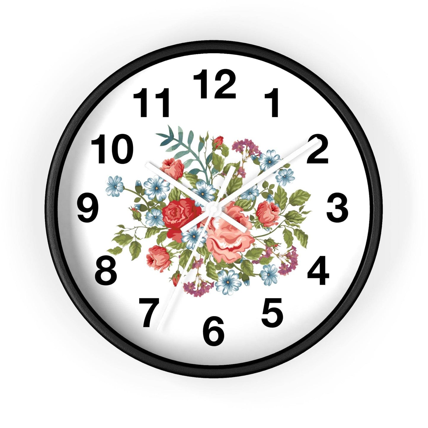 Flower Wall Clock Floral Wall Clock Home Decor Gift House Warming Gift- New Home Gift Mom Gift Farmhouse Clocks For Wall Living Room Bedroom - Giftsmojo