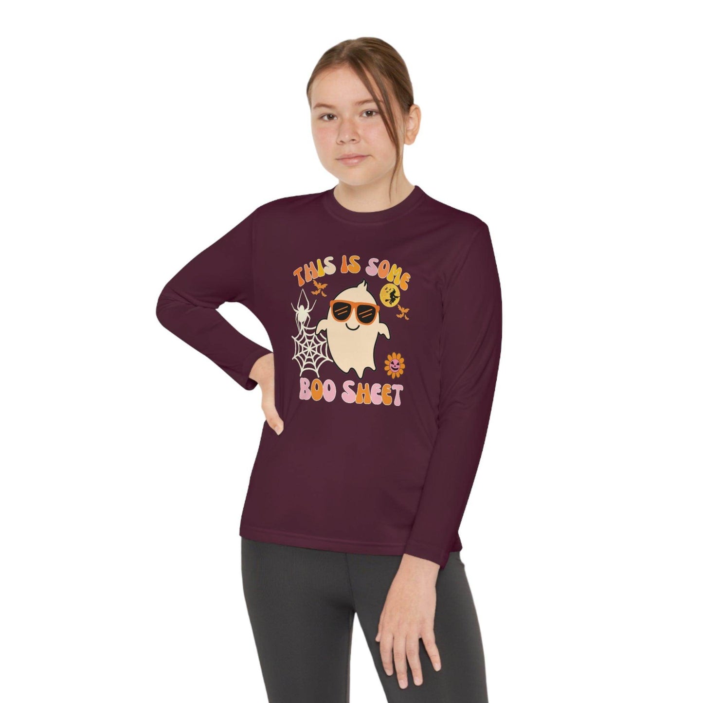 This is Some Boo Sheet Youth Halloween Costume Long Sleeve Competitor Tee Boo Sheet Halloween Shirt - Giftsmojo