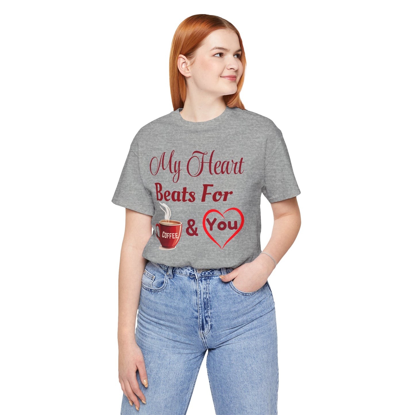 Coffee Lover Unisex Tee - My Heart Beats Design