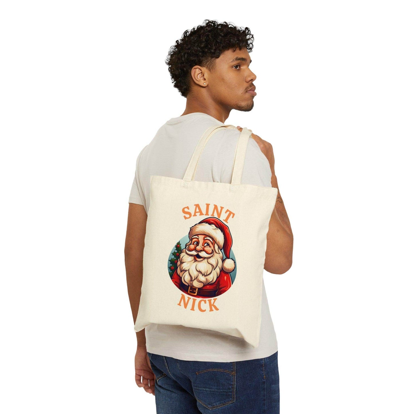 Santa Tote Bag Christmas Bag Saint Nick Tote Bag Santa Claus Totes Bag Canvas Tote Bag Shopping Bag Gift For Women Totes Birthday Gift Bag - Giftsmojo