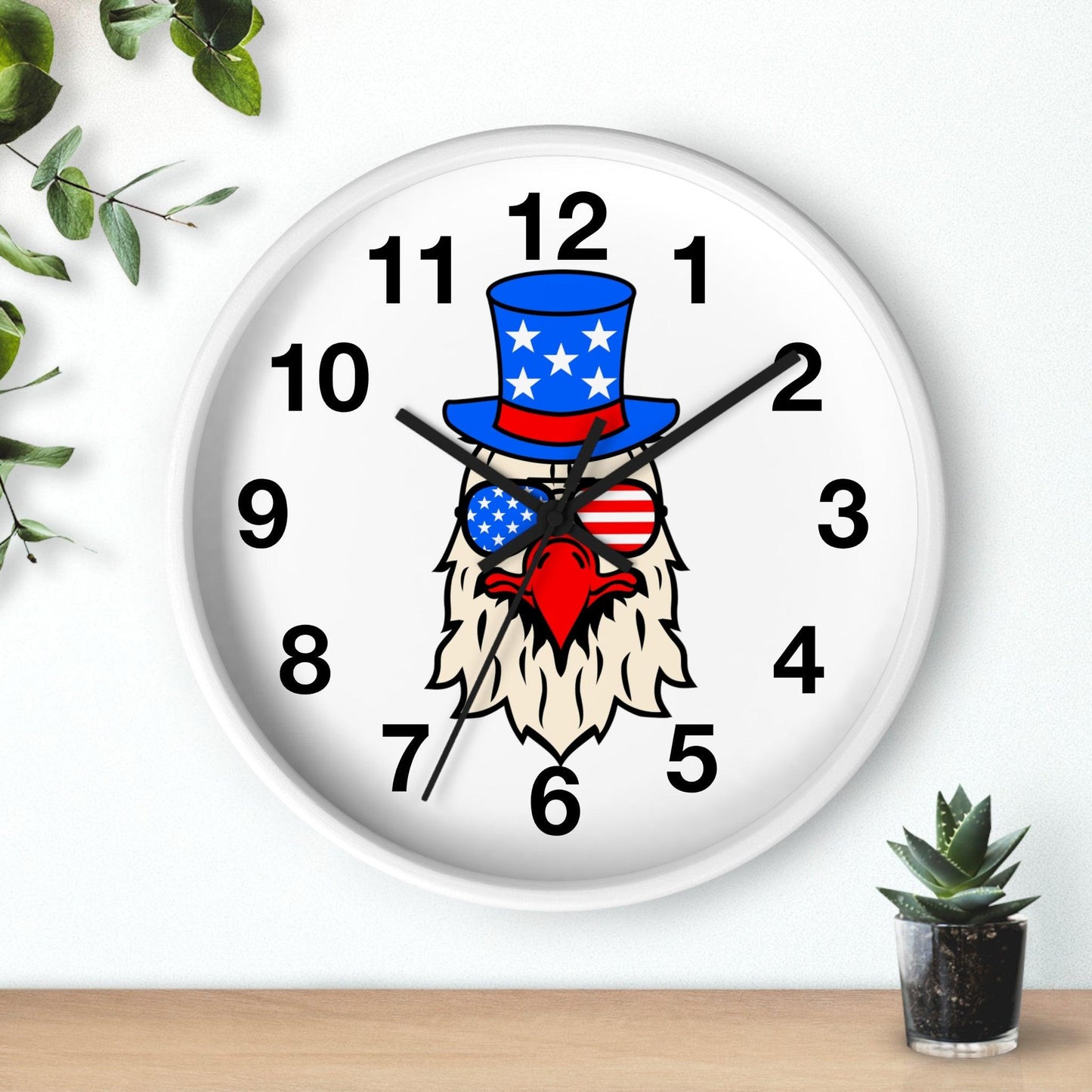 Funny USA Flag Wall Clock, Home decor gift, House Warming gift, New Home Gift, Patriotic gift