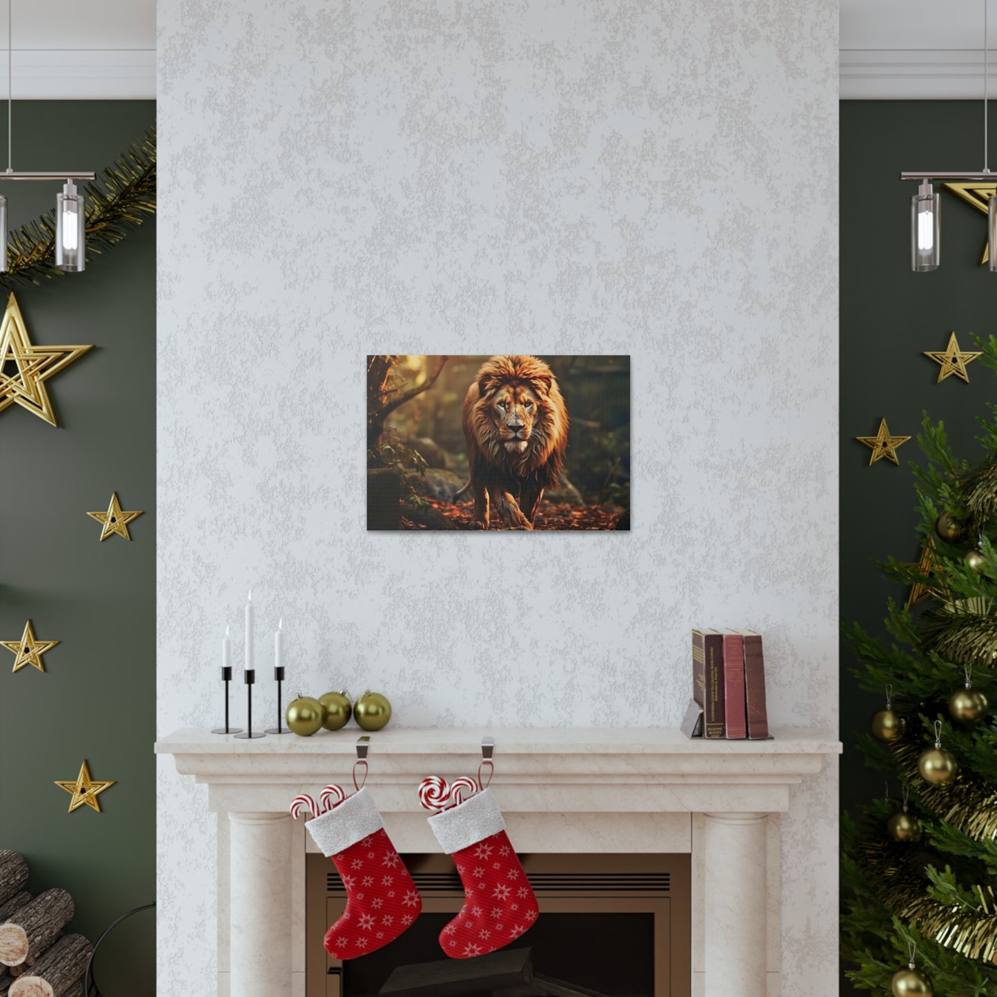 Wounded Lion In Nature Art Canvas Gallery Wraps Lion Print Large Canvas Art Animal Wall Art minimalist Wall Art Lover Gift