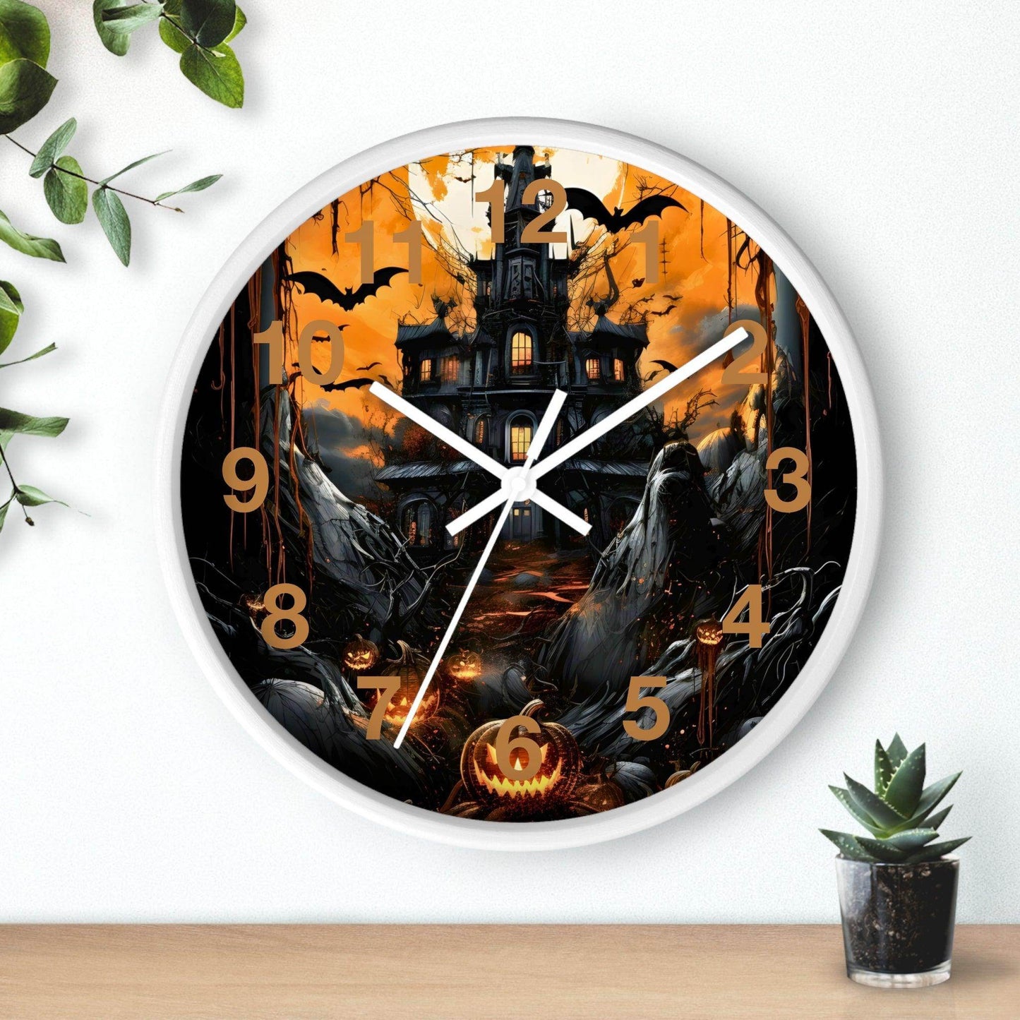 Halloween Ghost Wall Clock Halloween Wall Clocks Halloween Clock Fall Clock Halloween Decor Home decor - Giftsmojo