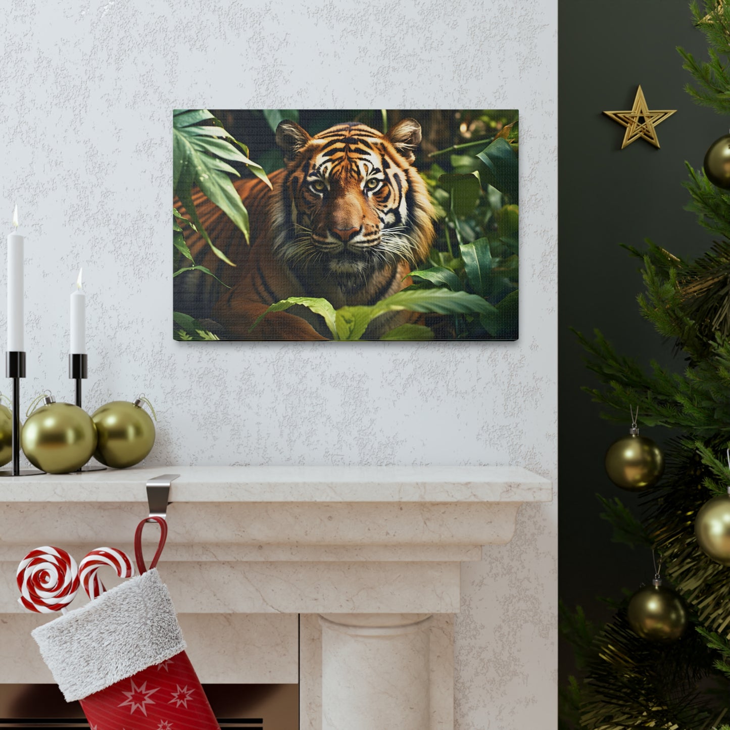 Tiger In Nature Art Canvas Gallery Wraps Tiger Print Large Canvas Art Animal Wall Art minimalist Wall Art Lover Gift